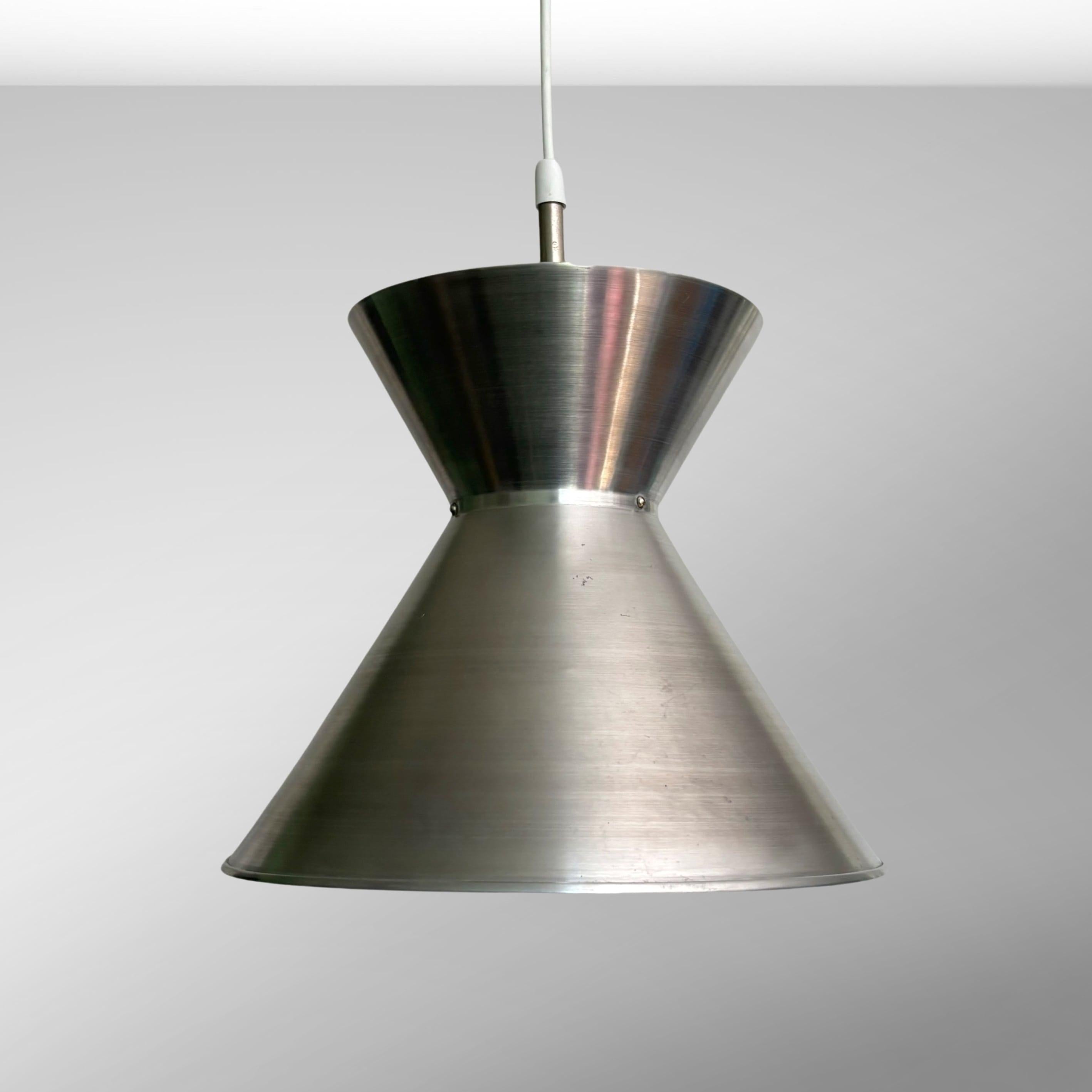 Scandinavian Modern Mogens Koch double cone Laboratory pendant lamp, Louis Poulsen, Denmark, 1950s For Sale