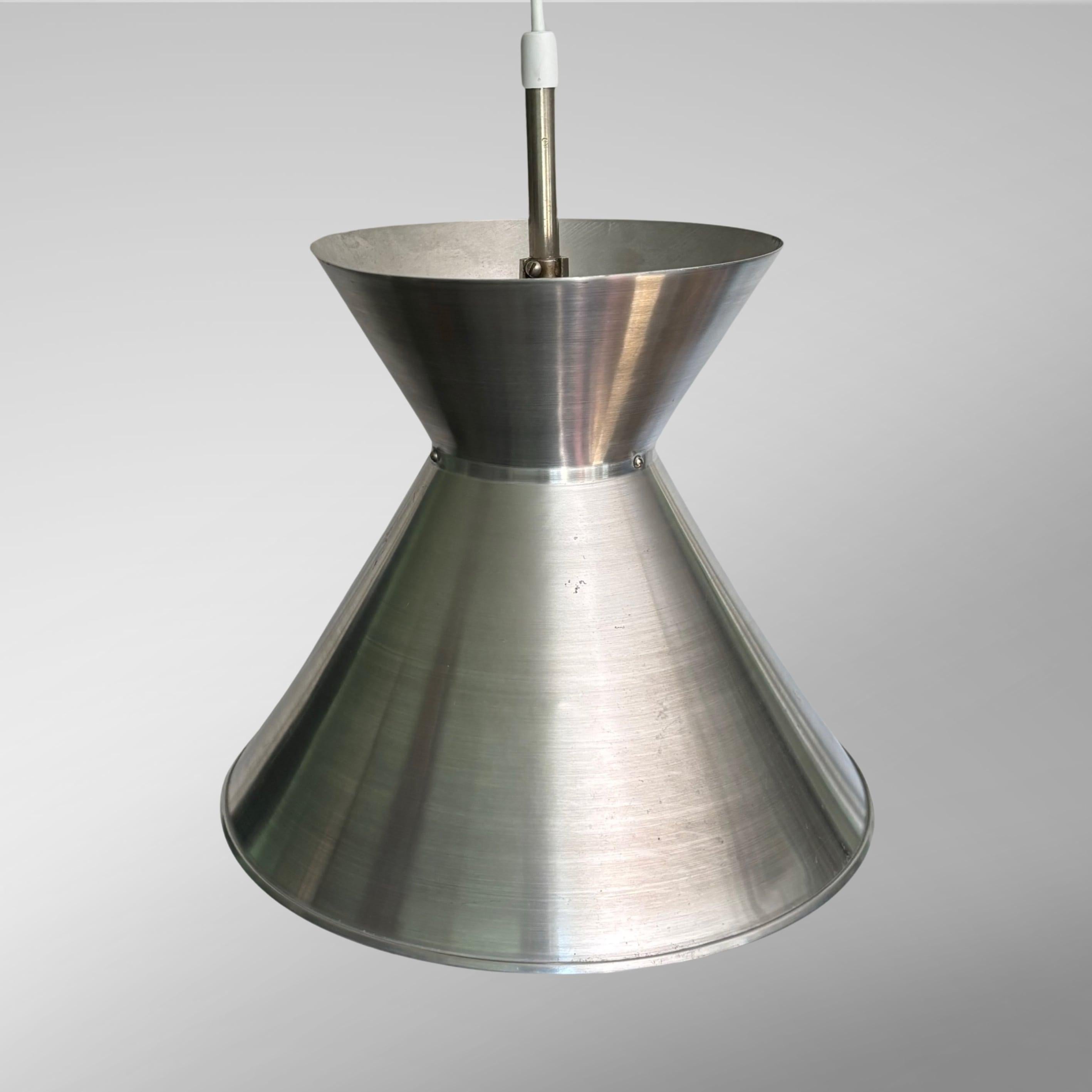 Danish Mogens Koch double cone Laboratory pendant lamp, Louis Poulsen, Denmark, 1950s For Sale