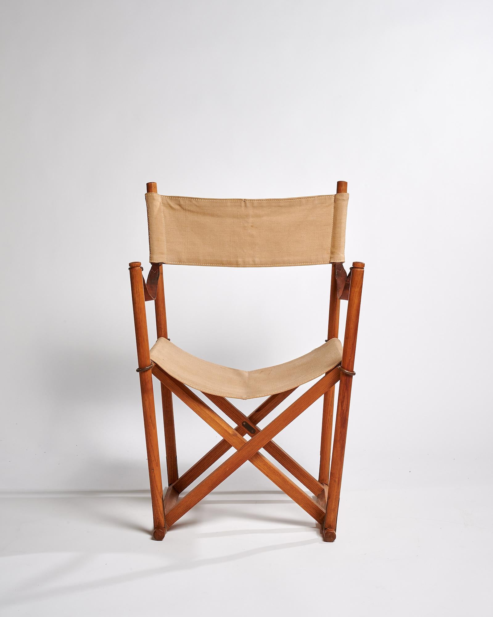 Mid-Century Modern Mogens Koch Folding Chairs MK-16, Rud Rasmussen, Copenhagen For Sale