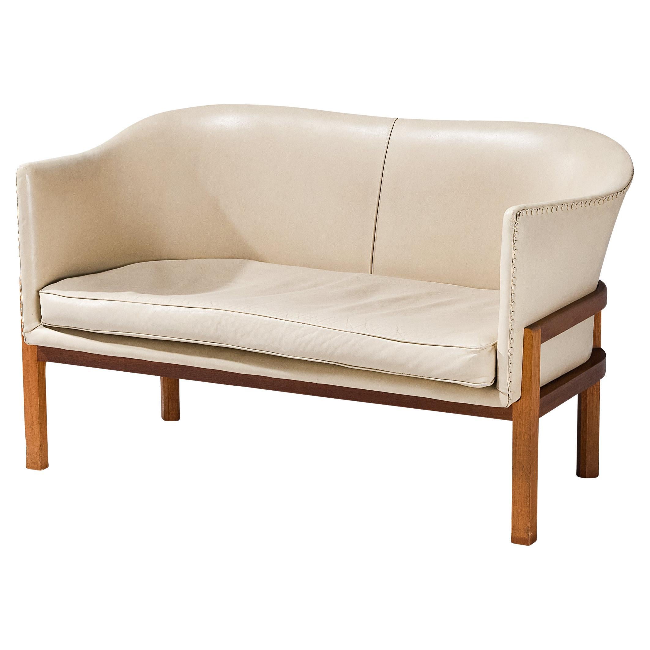 Mogens Koch for Ivan Schlechter 'MK52' Sofa in Leather and Mahogany For  Sale at 1stDibs
