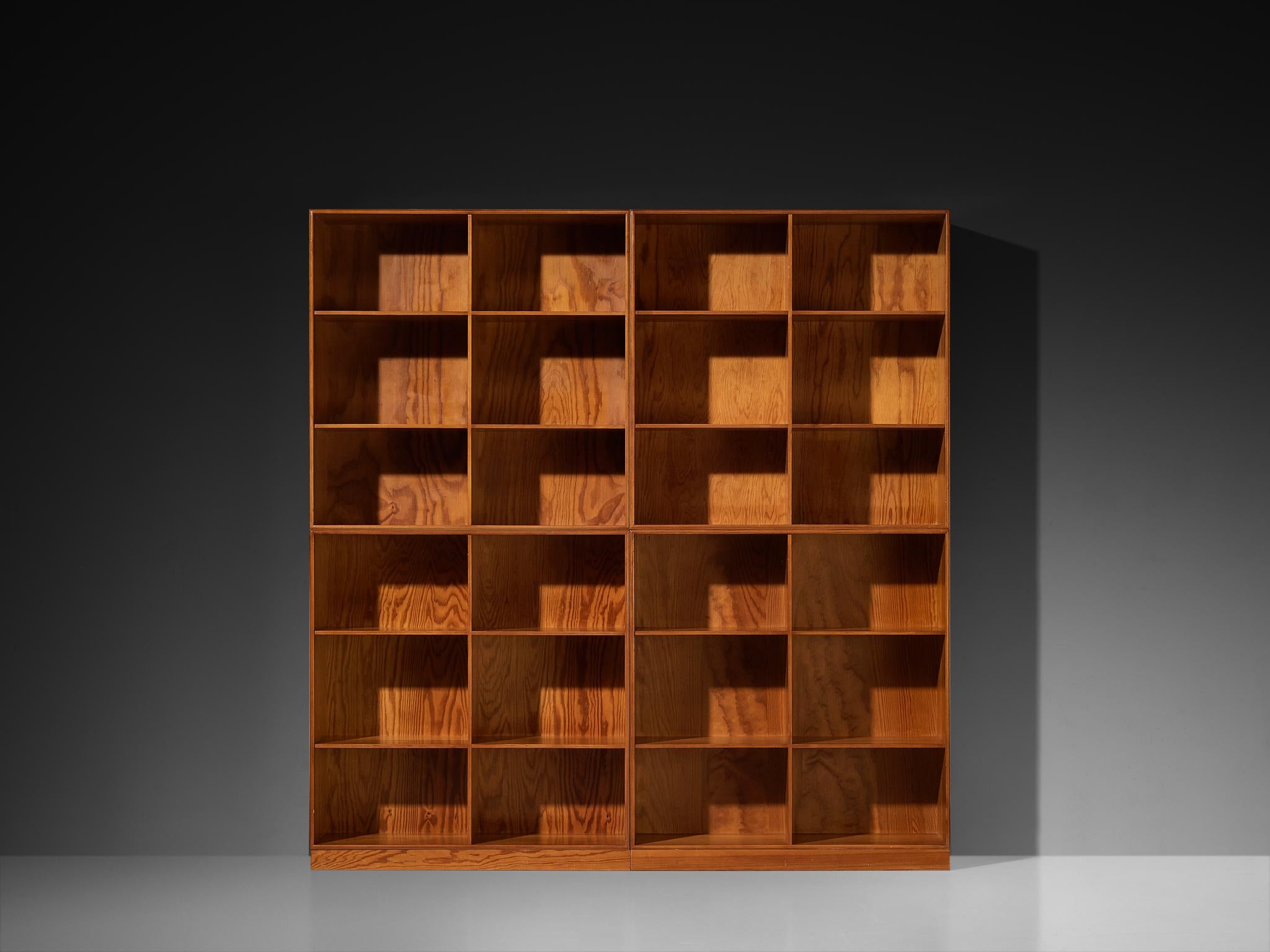 Art Deco Mogens Koch for Rud Radmussen Modular Bookcase in Pine For Sale