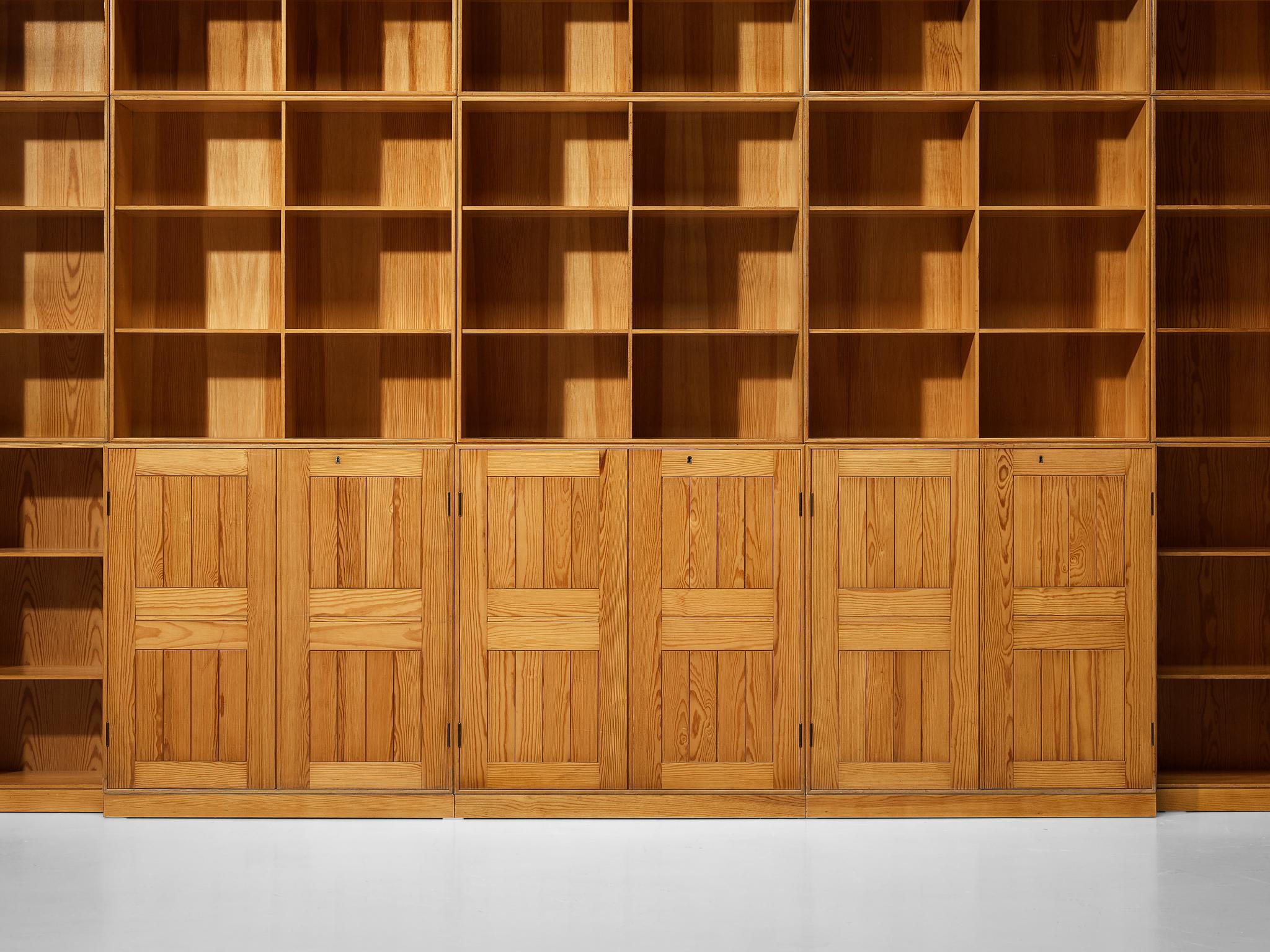 Scandinavian Modern Mogens Koch for Rud. Radmussen Substantial Modular Library in Pine For Sale