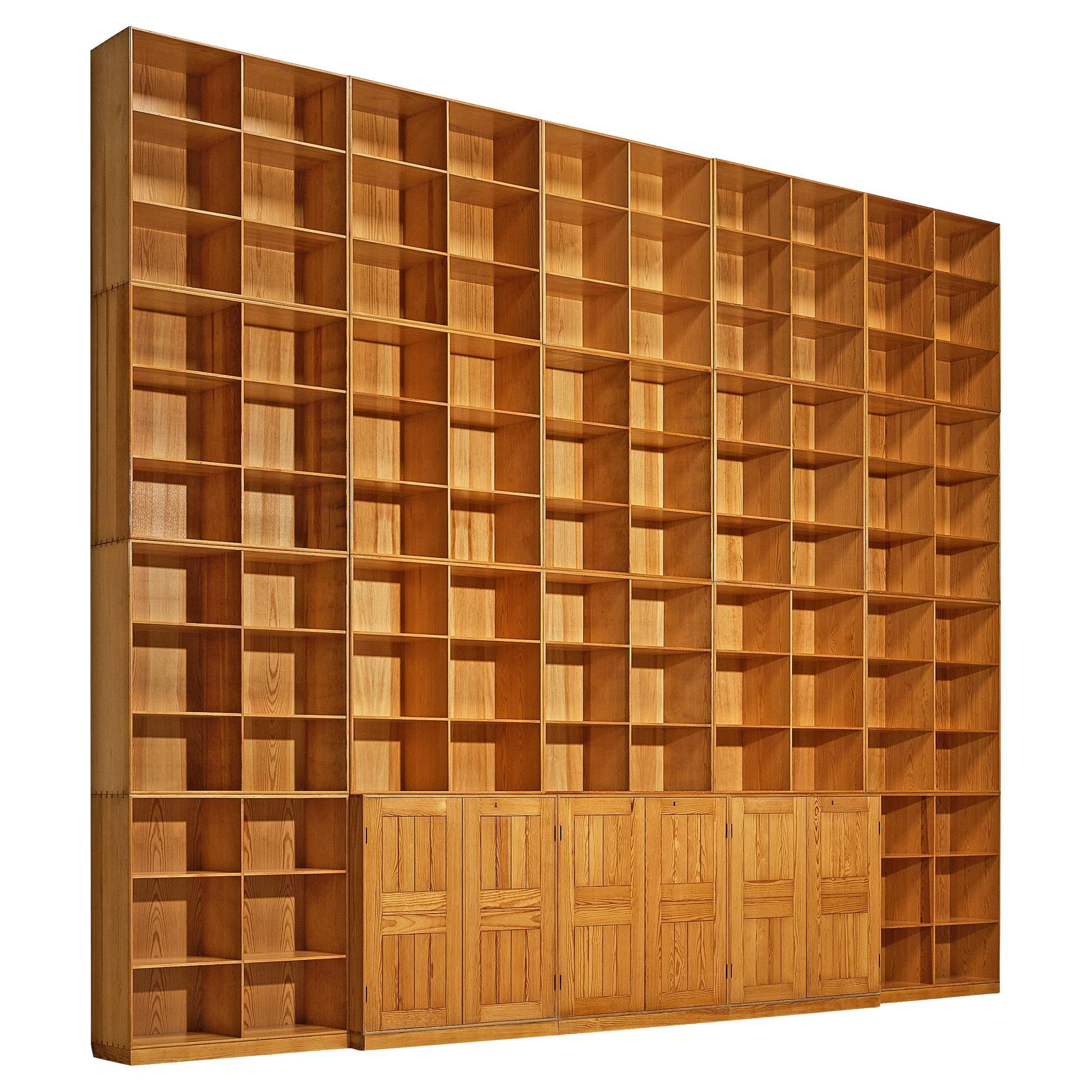 Mogens Koch for Rud. Radmussen Substantial Modular Library in Pine For Sale
