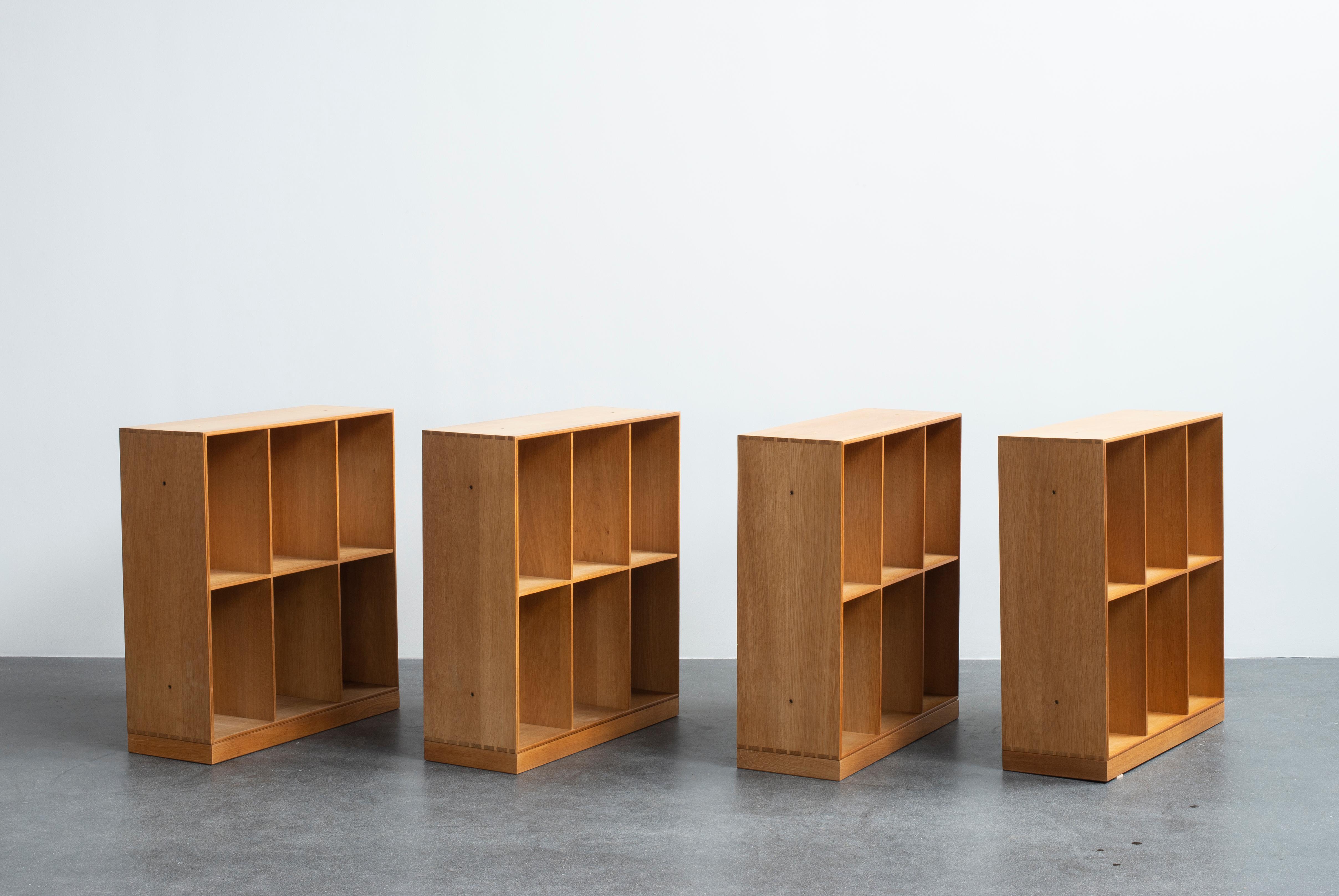 Scandinavian Modern Mogens Koch Four Bookcases in Oak for Rud Rasmussen