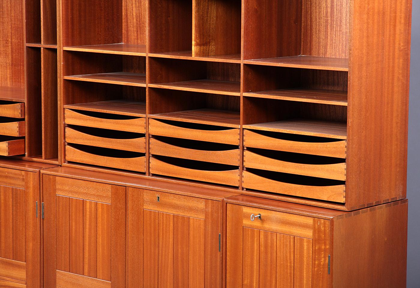 Danish Mogens Koch Mahogany Cabinet / Wallsystem Designed 1928 from Rud. Rasmussen For Sale