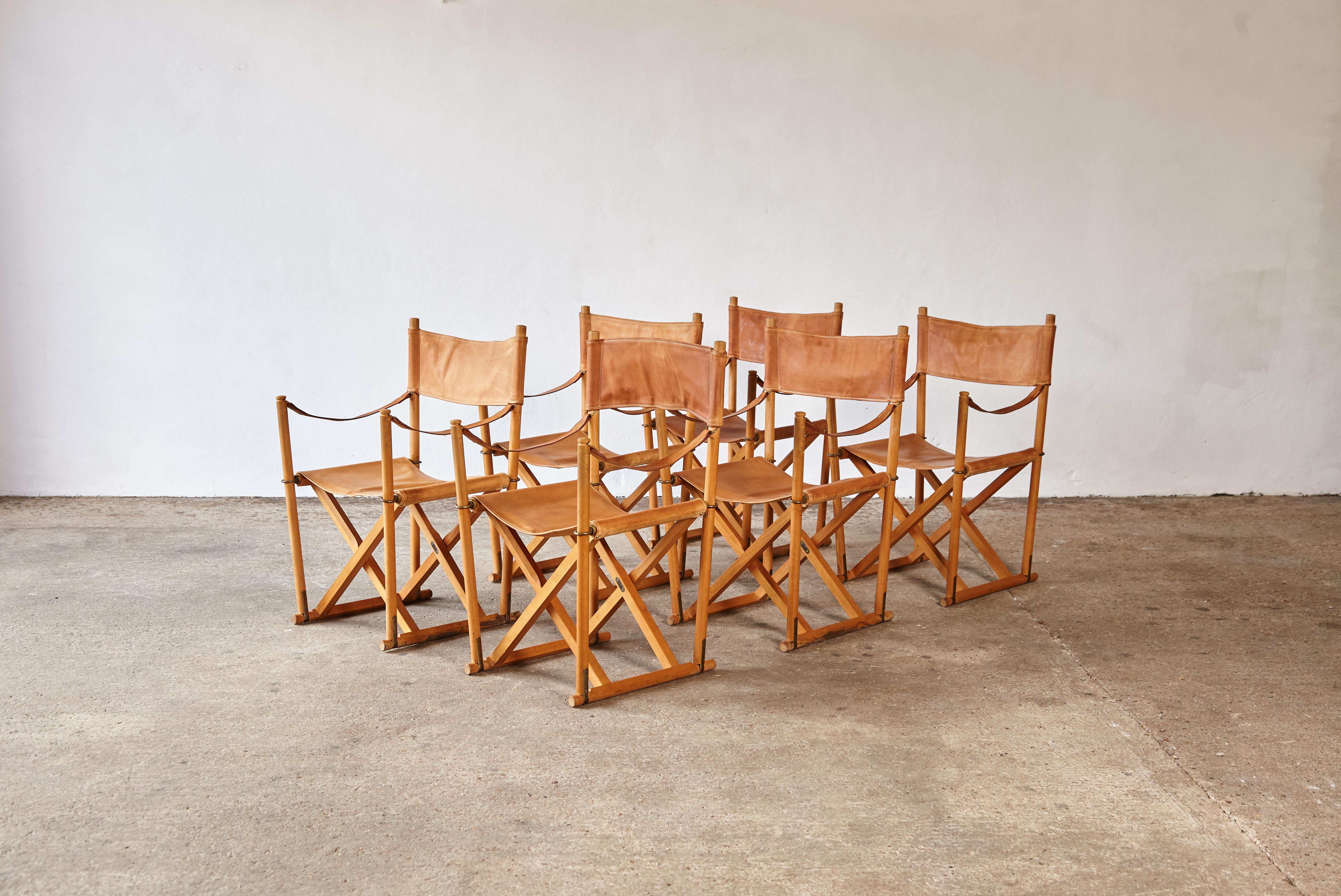 Mid-Century Modern Mogens Koch MK-16 Directors / Safari Chairs, Rud Rasmussen, Denmark, 1960s