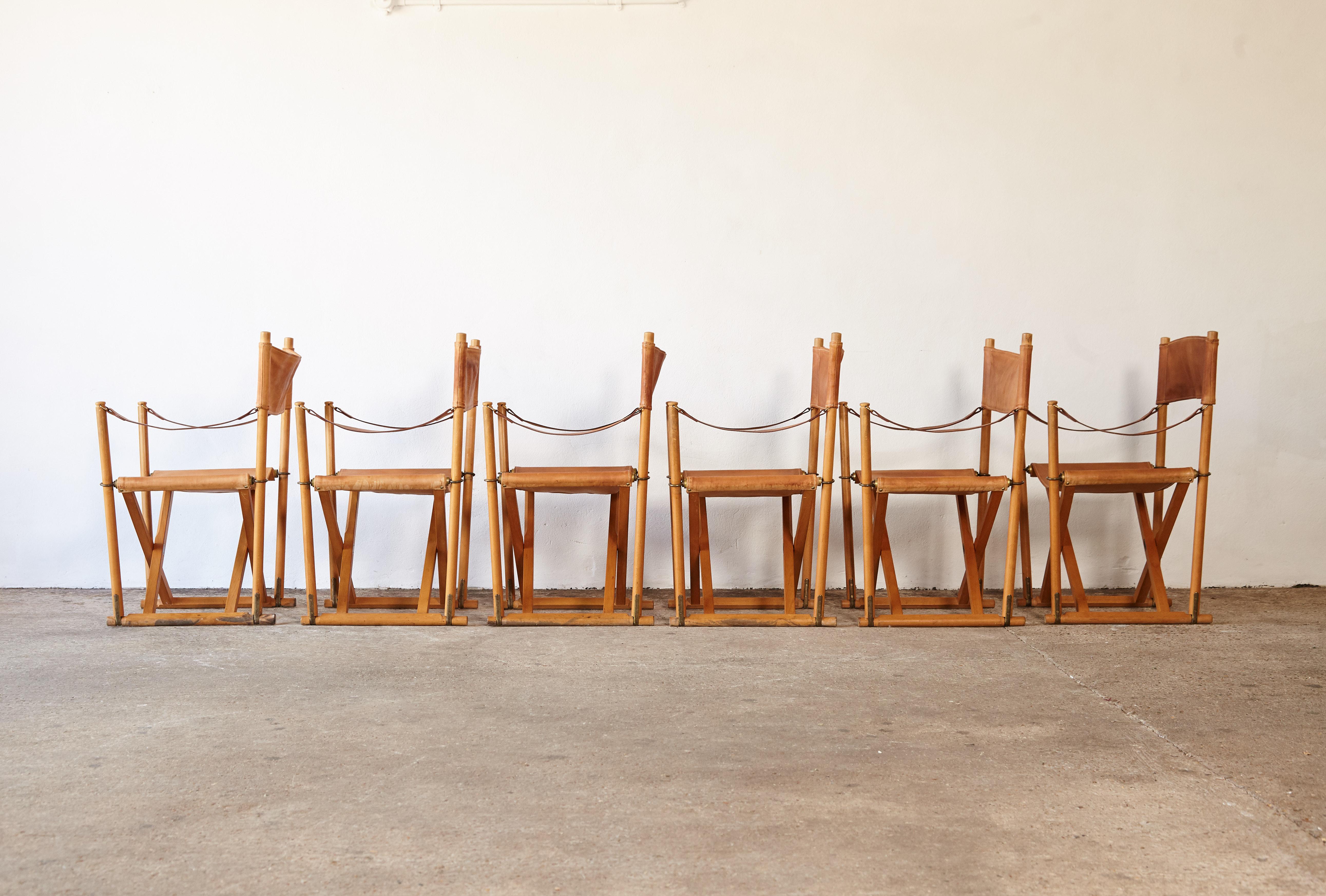 Mogens Koch MK-16 Directors / Safari Chairs, Rud Rasmussen, Denmark, 1960s In Good Condition In London, GB