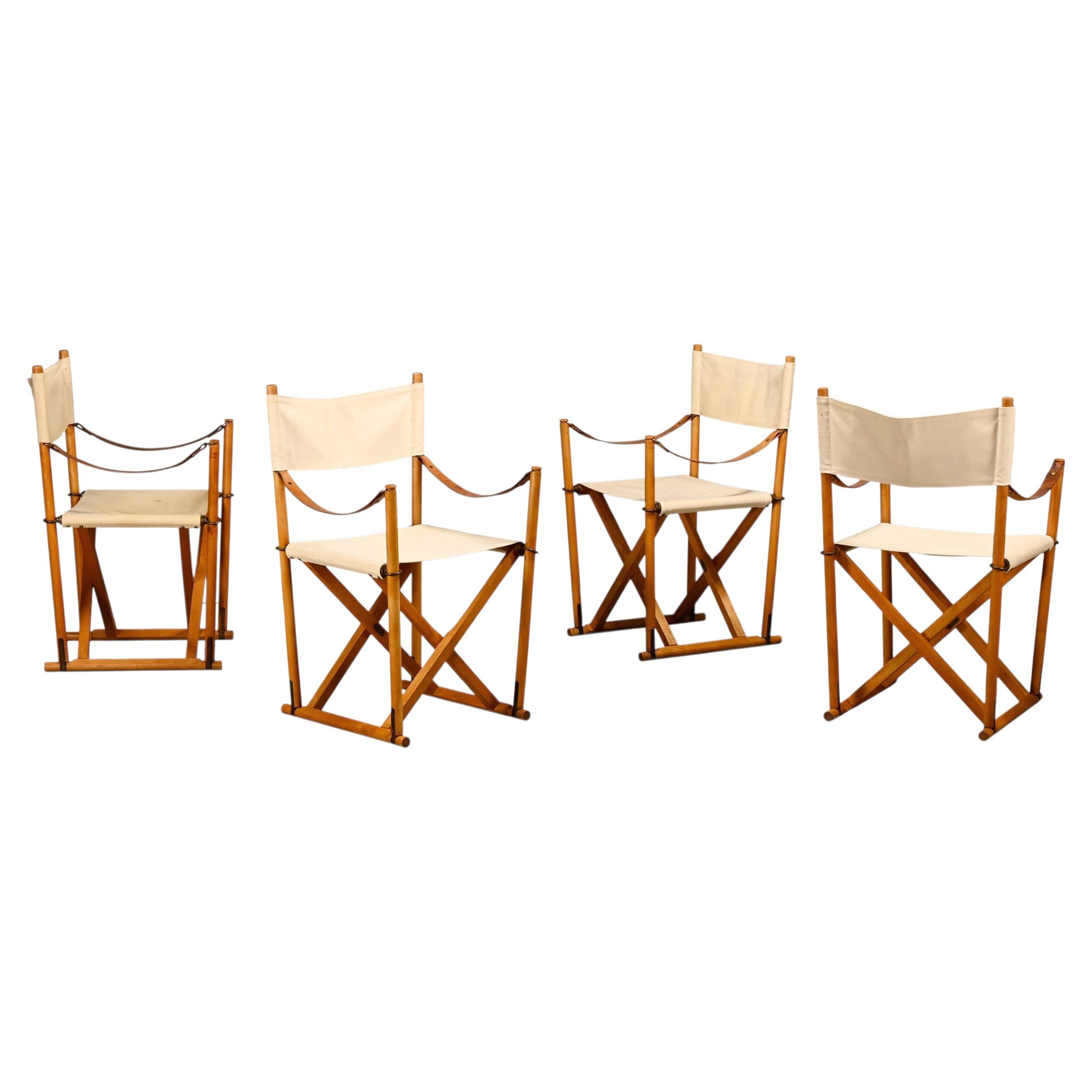 Mogens Koch MK-16 Folding Chair in Beech Wood with Canvas for Interna and Cado