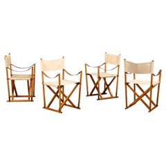 Chaise pliante Mogens Koch MK-16 en Beeche avec toile, pour Interna et Cado