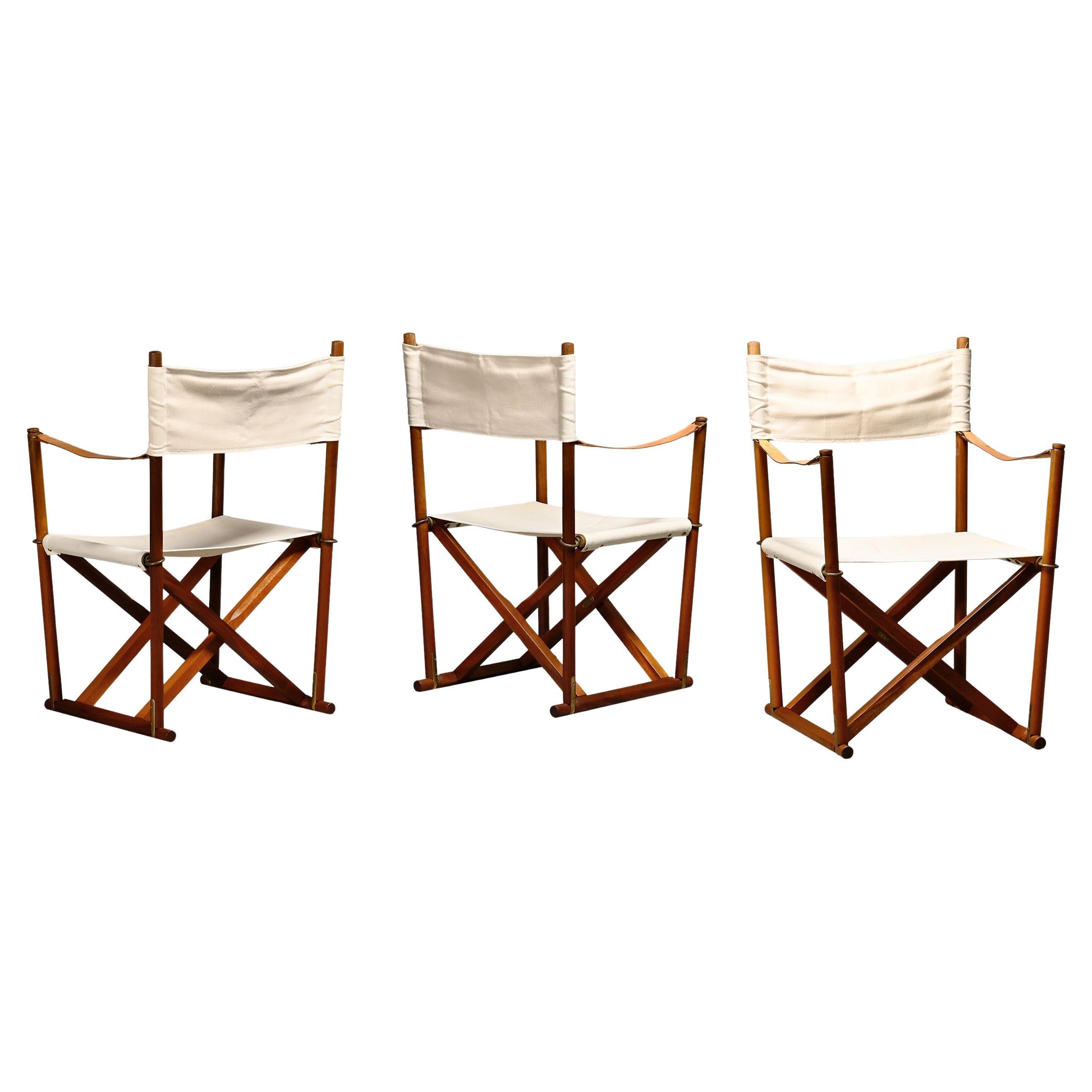 【tk】Mogens Koch Folding Chair Mogens Koch MK-16 Folding Chair in Teak Wood with Canvas for Rud