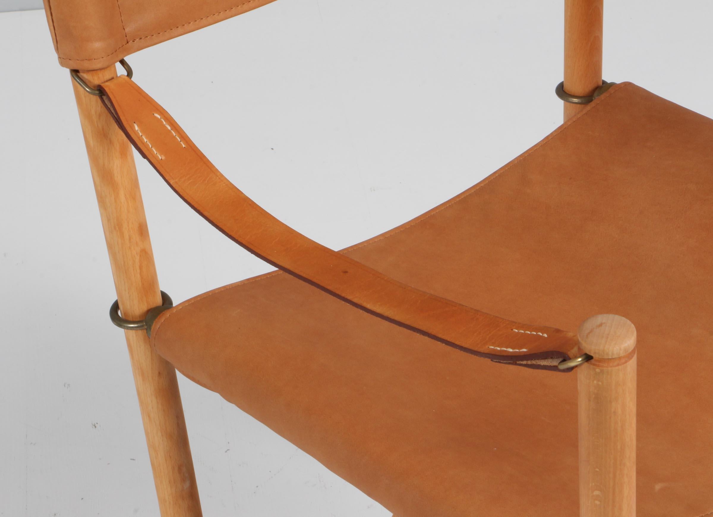 Mogens Koch ‘Mk-16’ Safari Chair for Rud Rasmussen In Good Condition For Sale In Esbjerg, DK