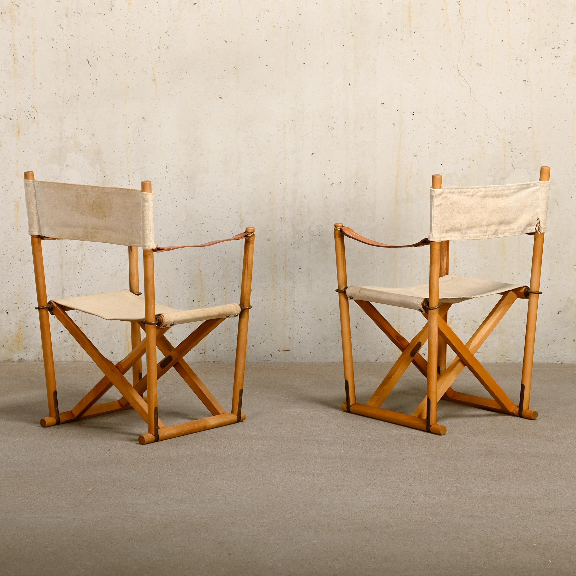 Scandinavian Modern Mogens Koch MK16 Children's Folding Chair Beech Wood / Canvas for Rud Rasmussen