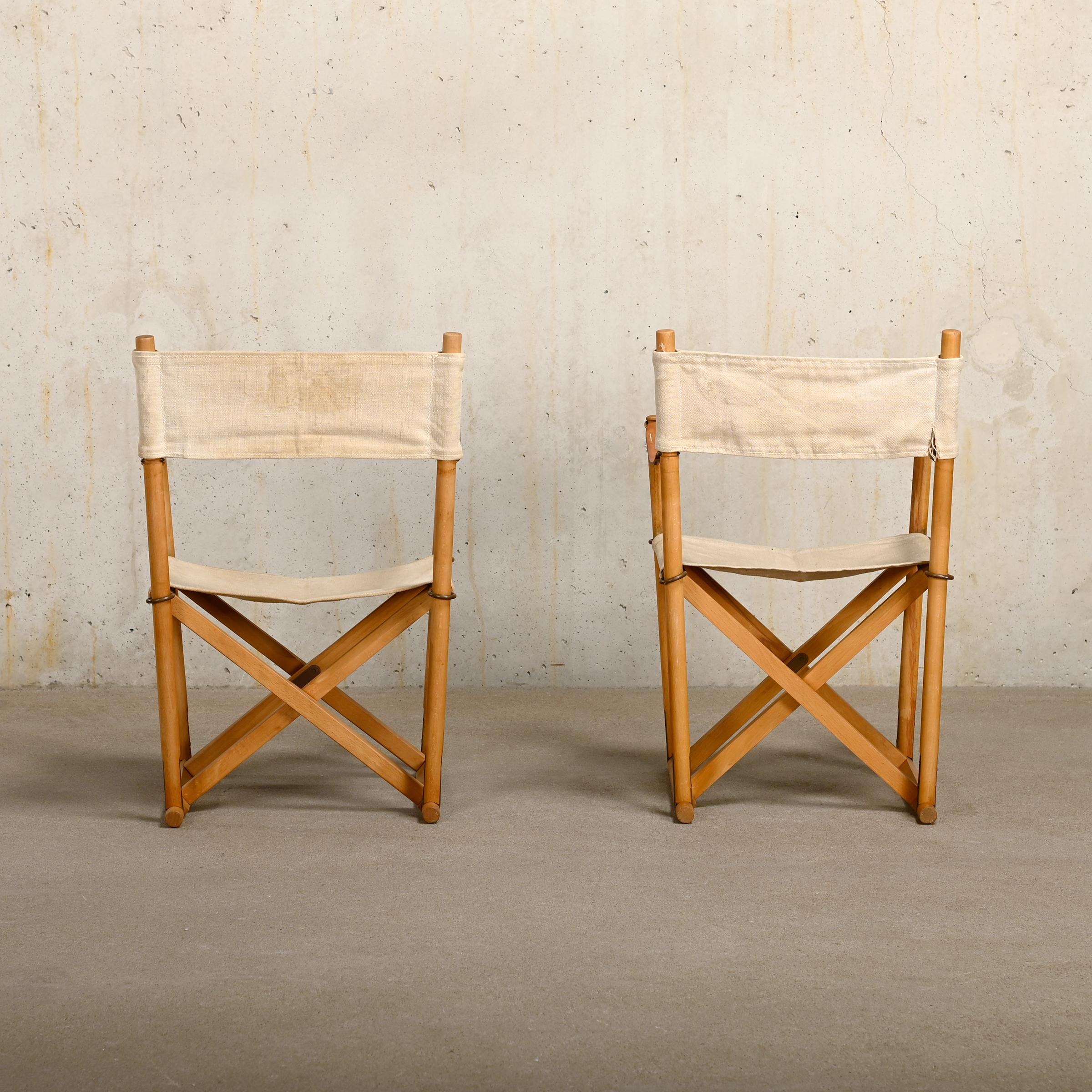 Danish Mogens Koch MK16 Children's Folding Chair Beech Wood / Canvas for Rud Rasmussen