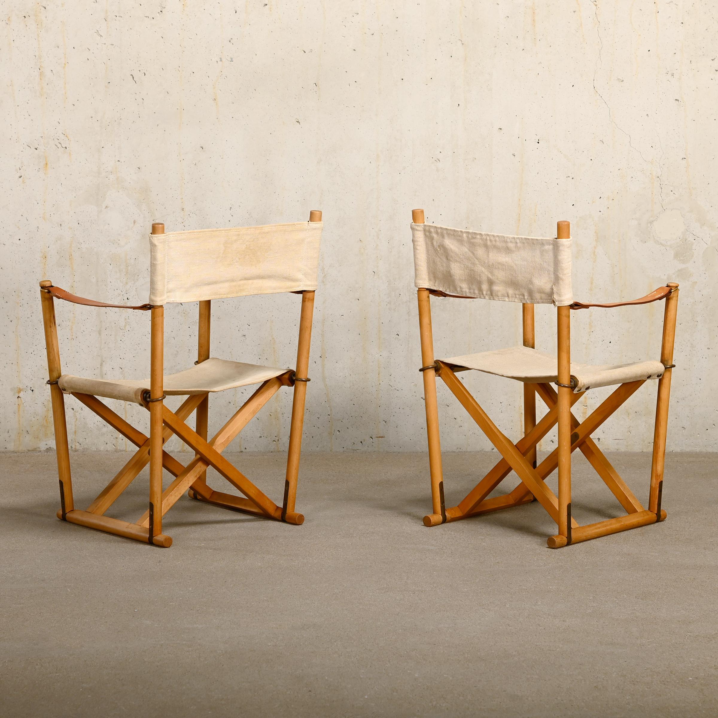 Mogens Koch MK16 Children's Folding Chair Beech Wood / Canvas for Rud Rasmussen In Good Condition In Amsterdam, NL