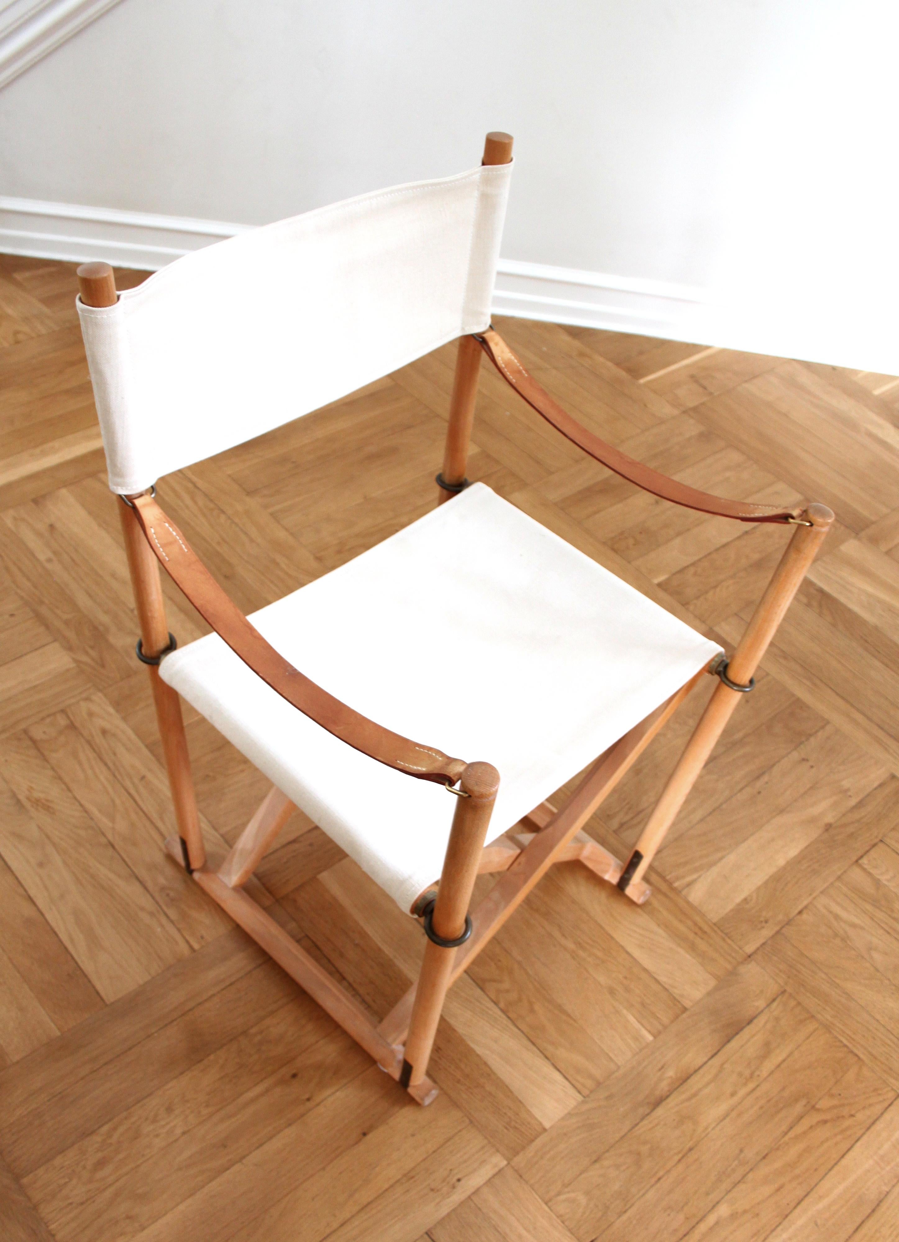 Mid-Century Modern Mogens Koch MK16 Folding Chair for Rud Rasmussen, Denmark, 1950s For Sale
