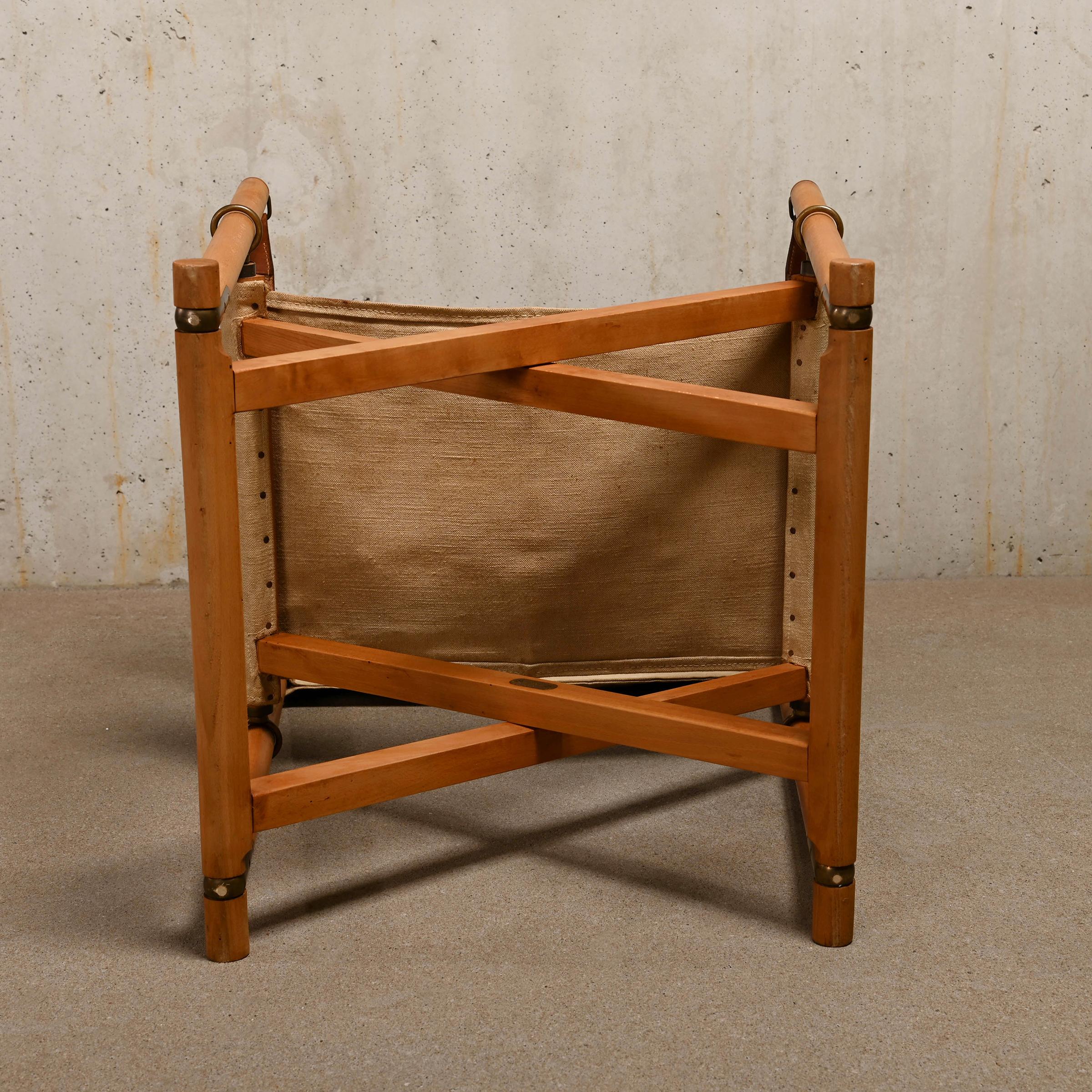 Mogens Koch MK16 Folding Chair in Beech Wood and Canvas for Interna, Denmark 11