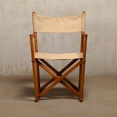 Mogens Koch MK16 Folding Chair in Beech Wood and Canvas for Interna, Denmark
