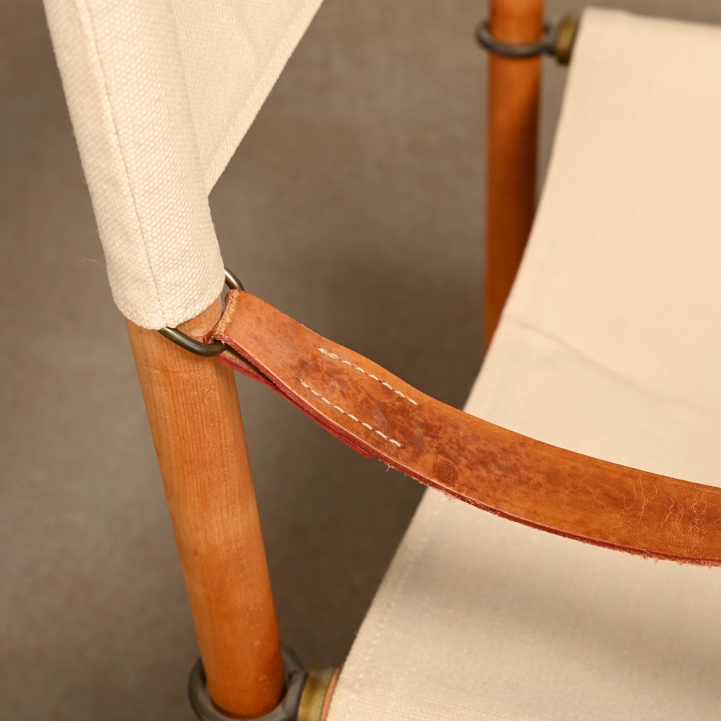 Mogens Koch MK16 Folding Chair in Beech Wood and Canvas for Rud Rasmussen, DK 10