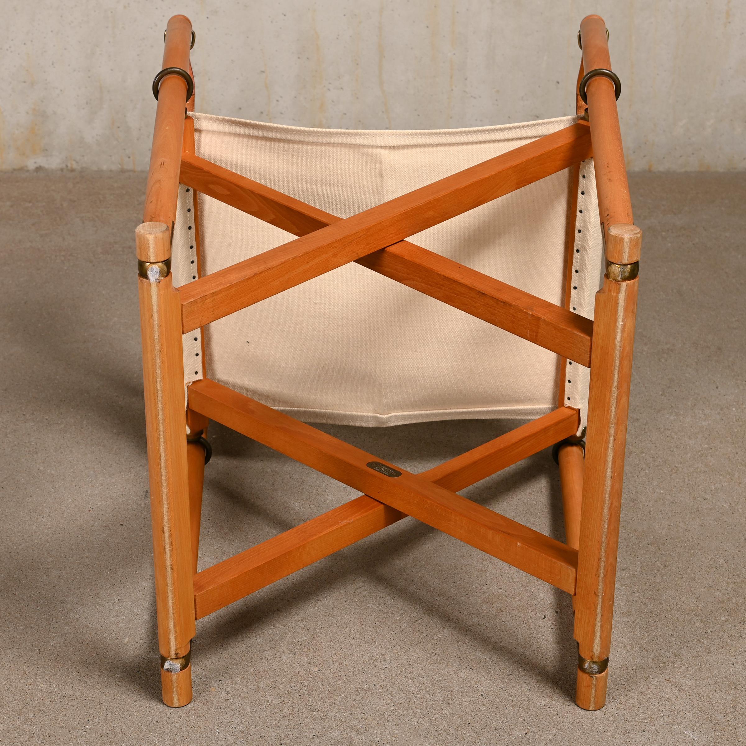 Mogens Koch MK16 Folding Chair in Beech Wood and Canvas for Rud Rasmussen, DK 12