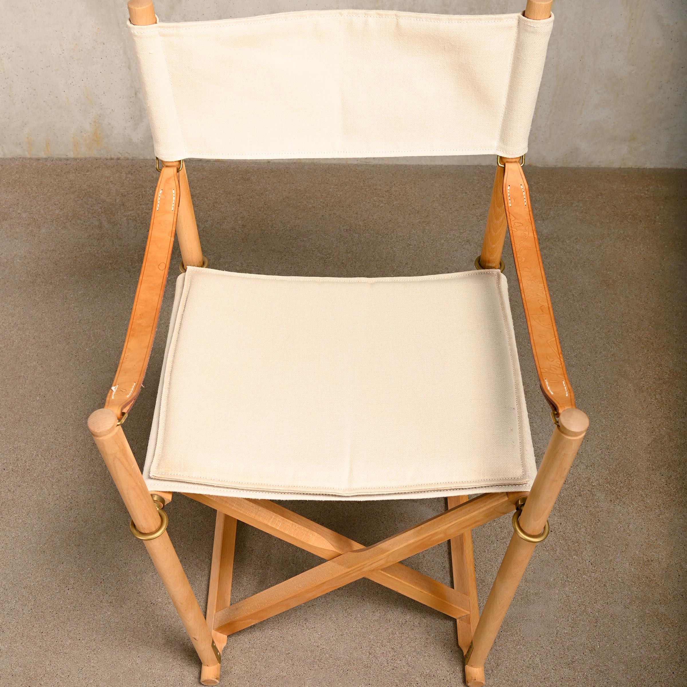 Mogens Koch MK16 Folding Chair in Beech Wood and Canvas for Rud Rasmussen, DK 3
