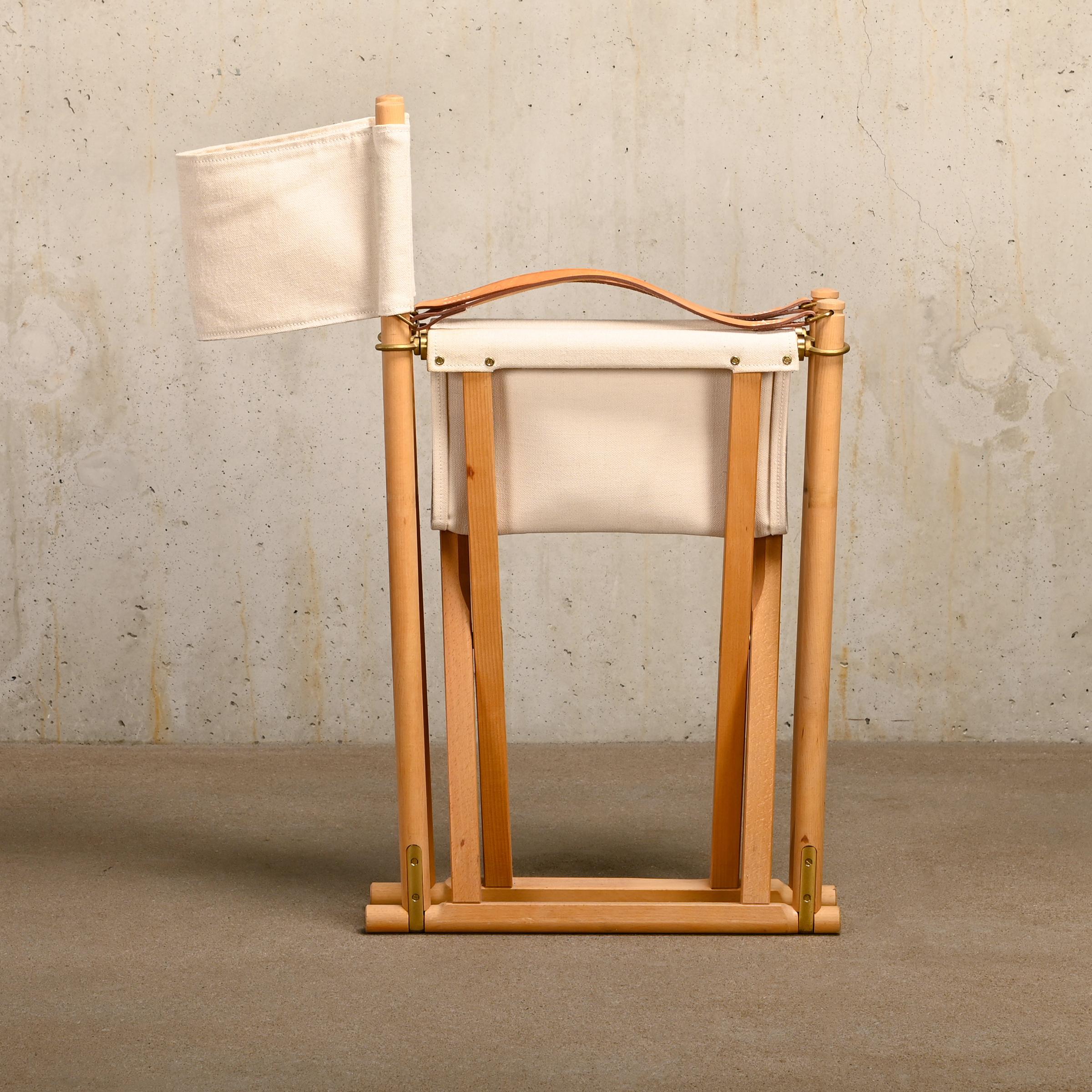 Mogens Koch MK16 Folding Chair in Beech Wood and Canvas for Rud Rasmussen, DK 2