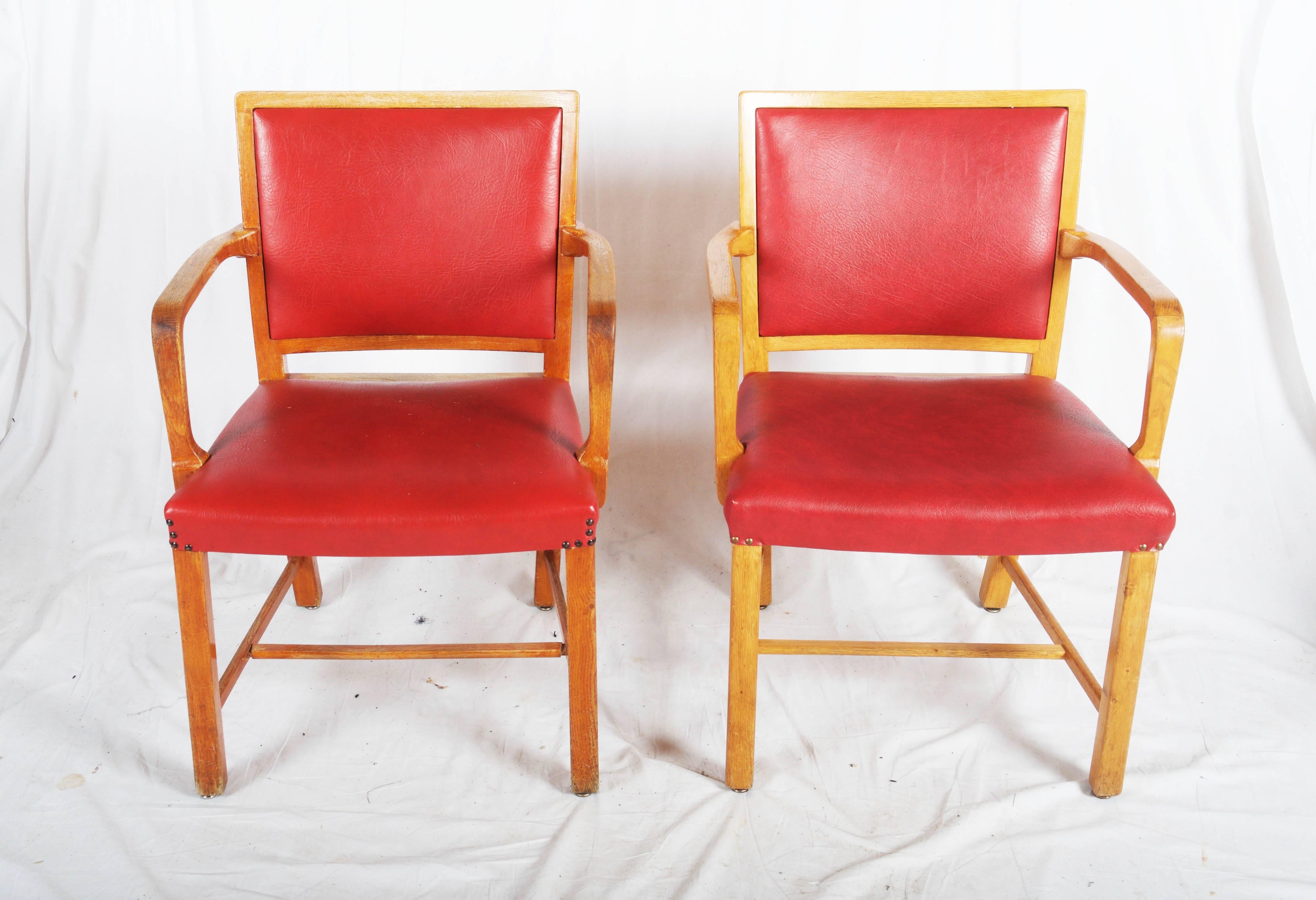 Danish Mogens Koch Oak Armchairs for Sønderborg Hospital For Sale