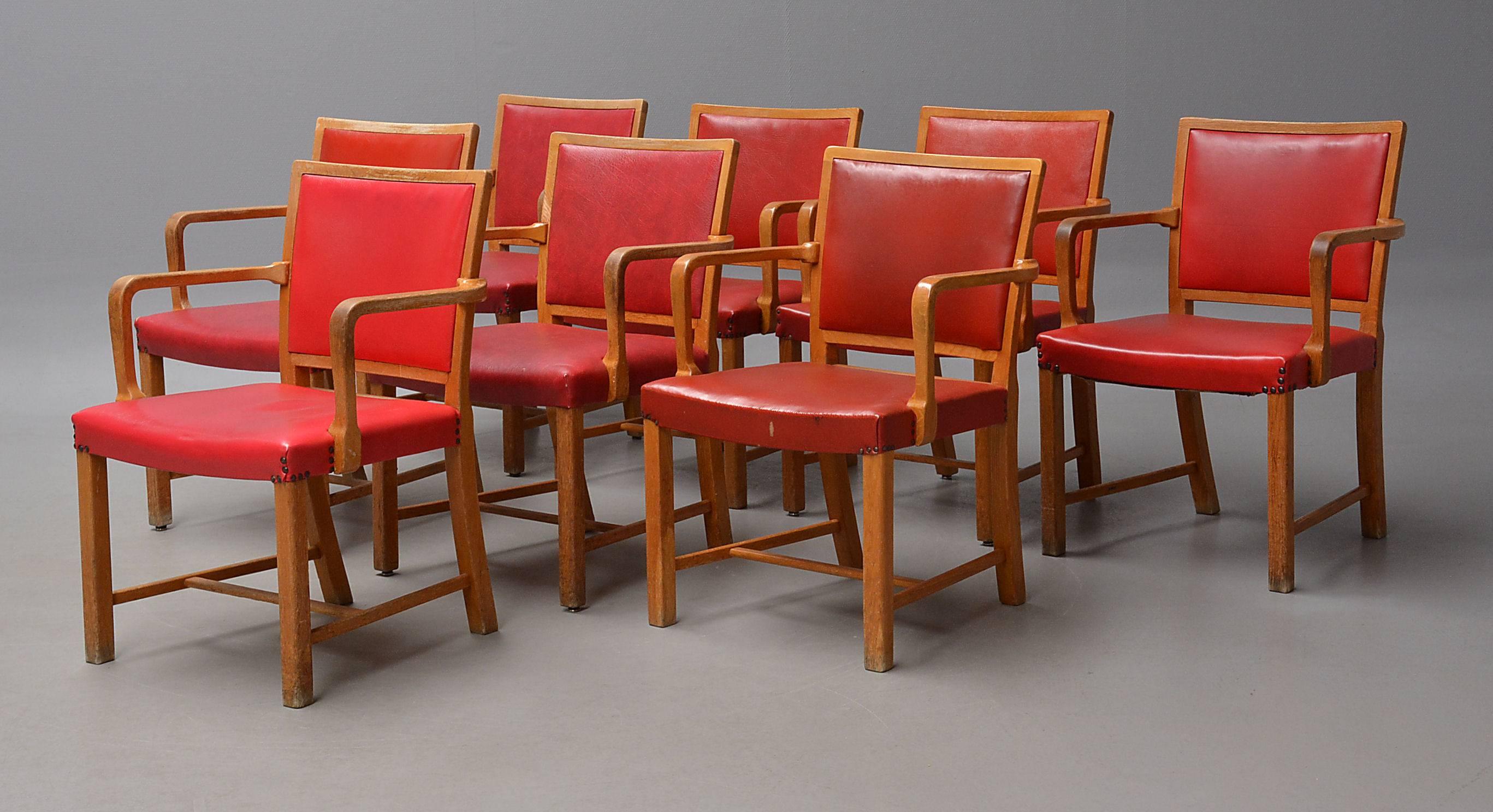 Mid-20th Century Mogens Koch Oak Armchairs for Sønderborg Hospital For Sale