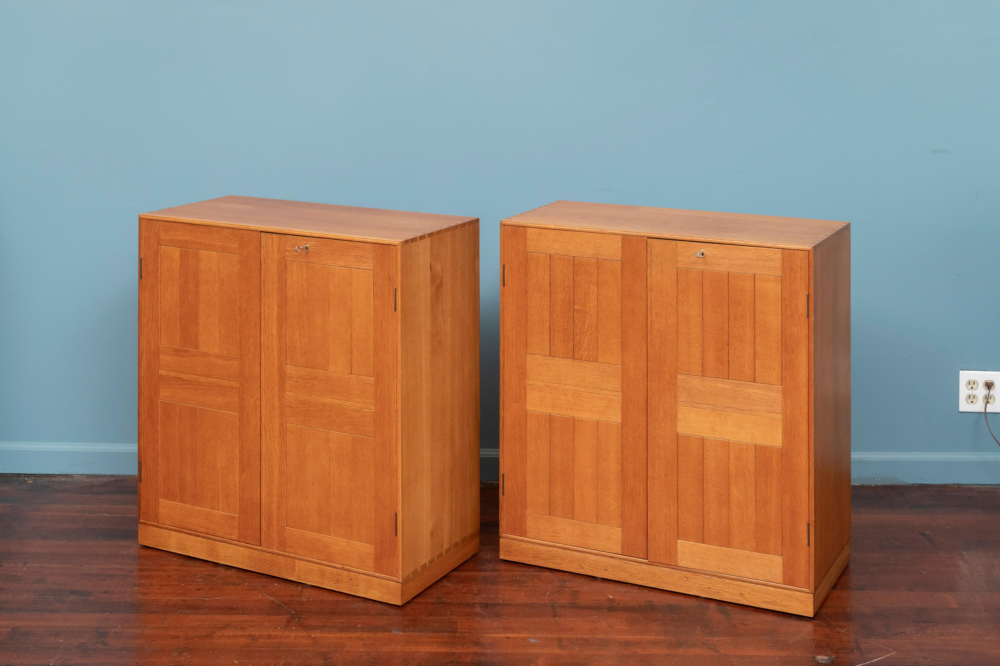 Danish Mogens Koch Oak Cabinets or Nightstands by Rud Rasmussen