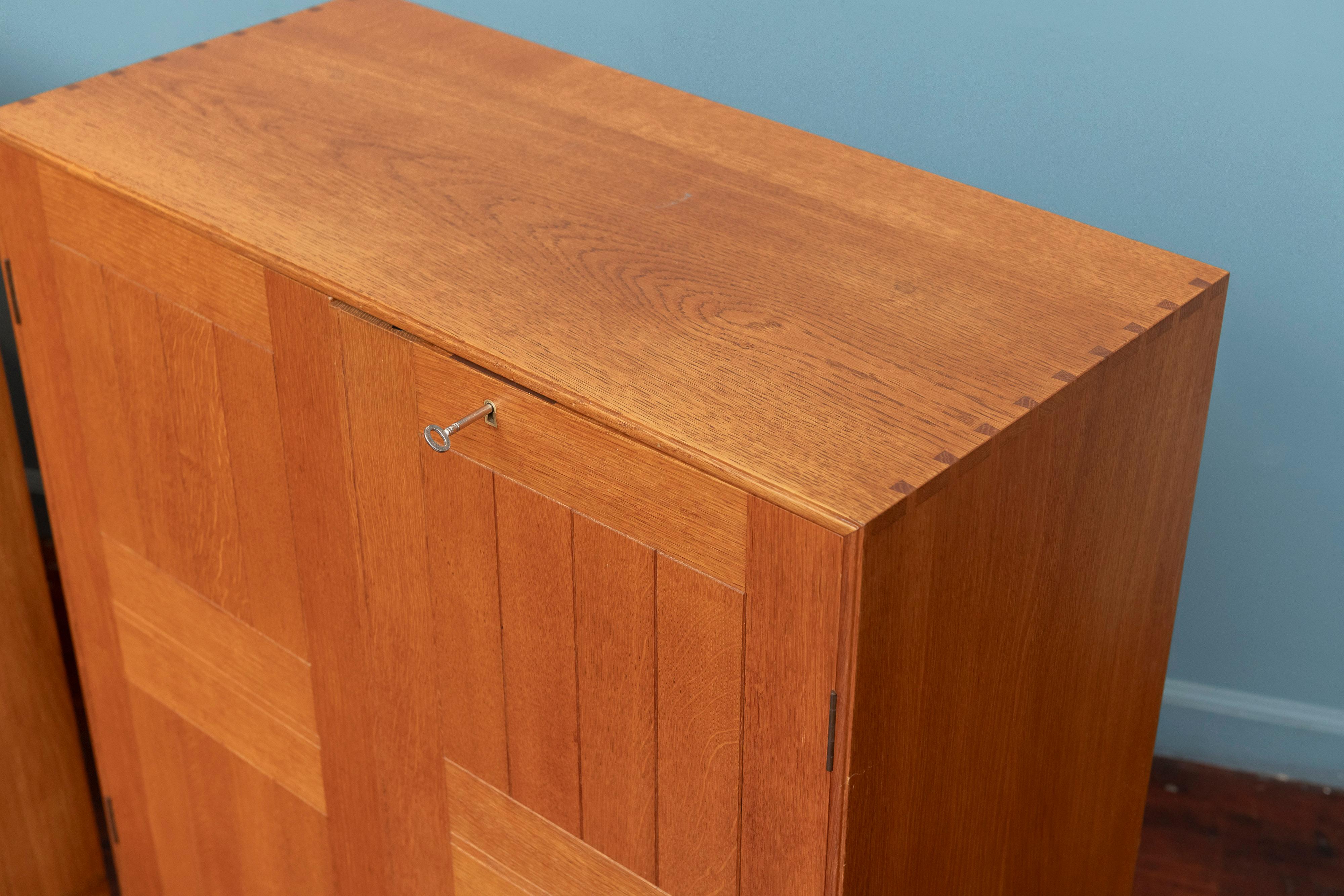 Mogens Koch Oak Cabinets or Nightstands by Rud Rasmussen In Good Condition In San Francisco, CA