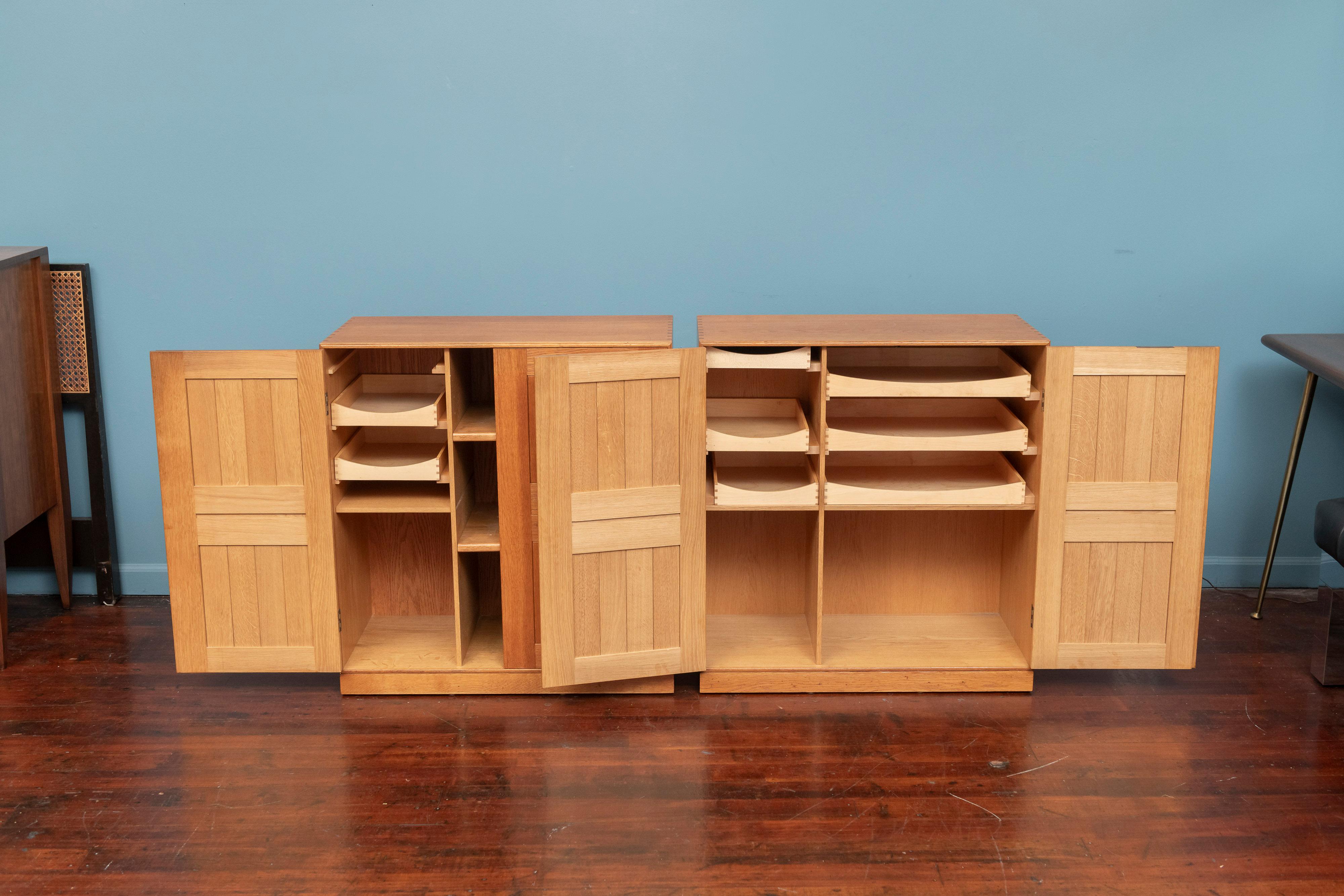 Mogens Koch Oak Cabinets or Nightstands by Rud Rasmussen 1