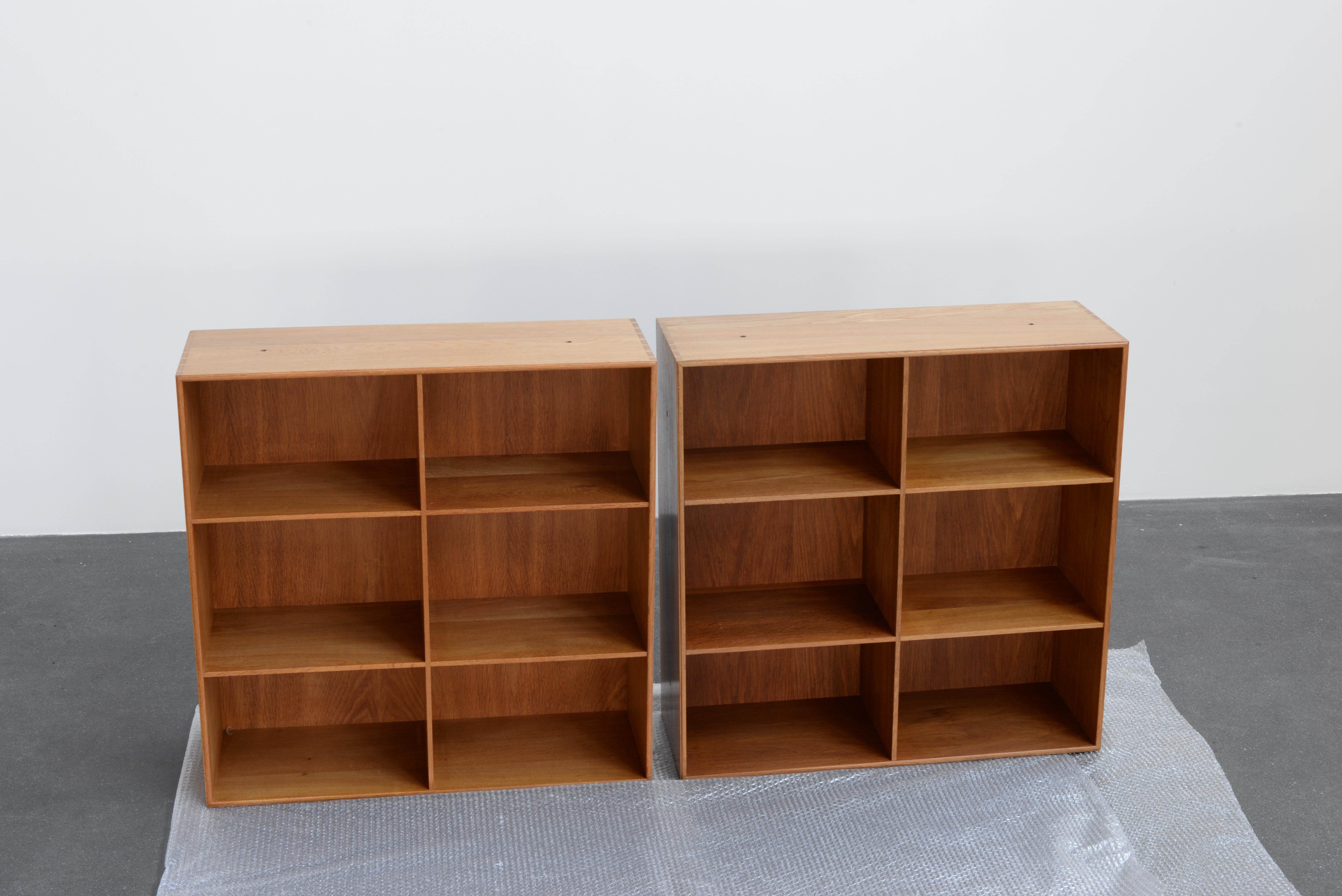 Scandinavian Modern Mogens Koch Pair of Bookcases in Oak for Rud Rasmussen