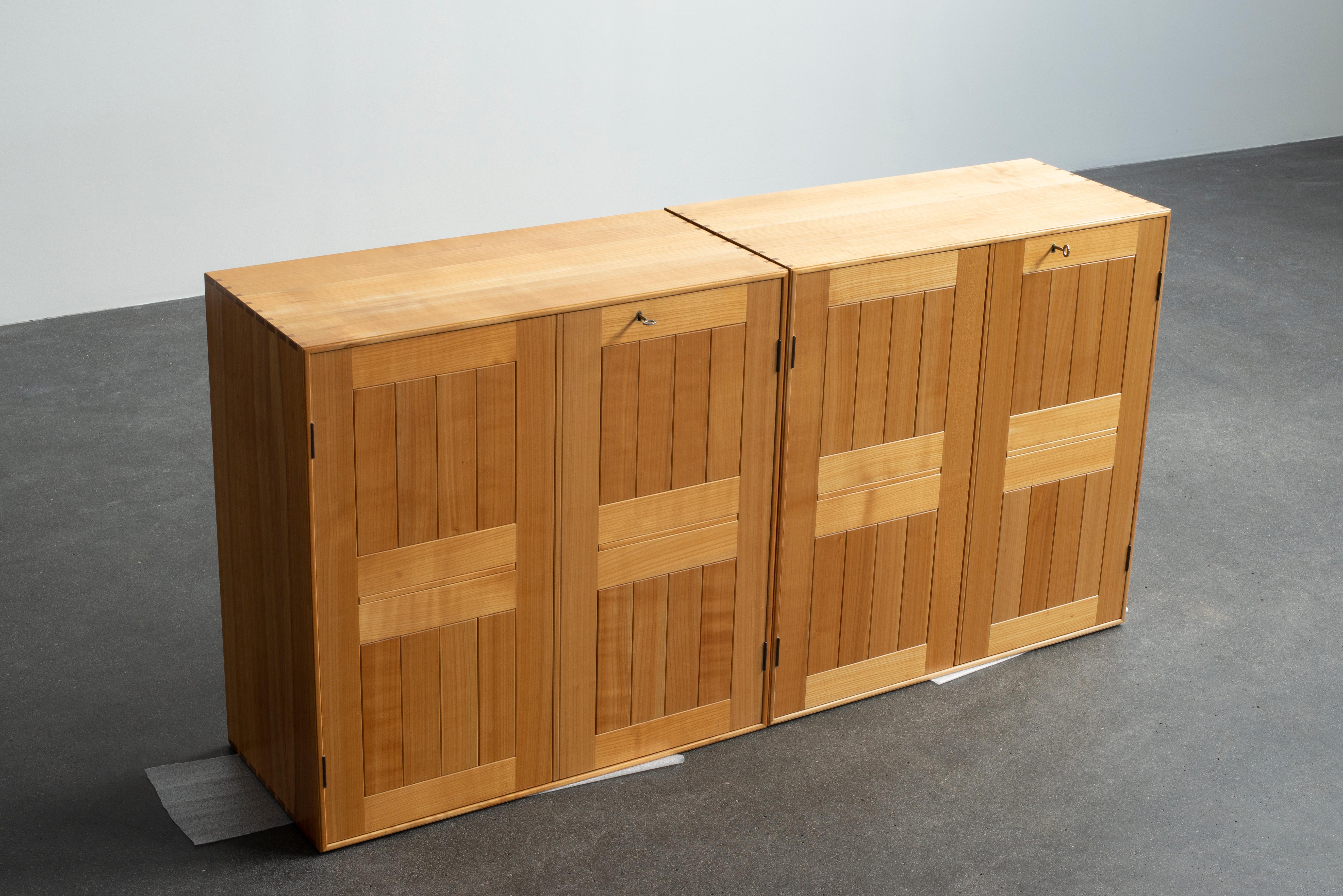 Lacquered Mogens Koch Pair of Cabinets in Cherrywood for Rud, Rasmussen For Sale
