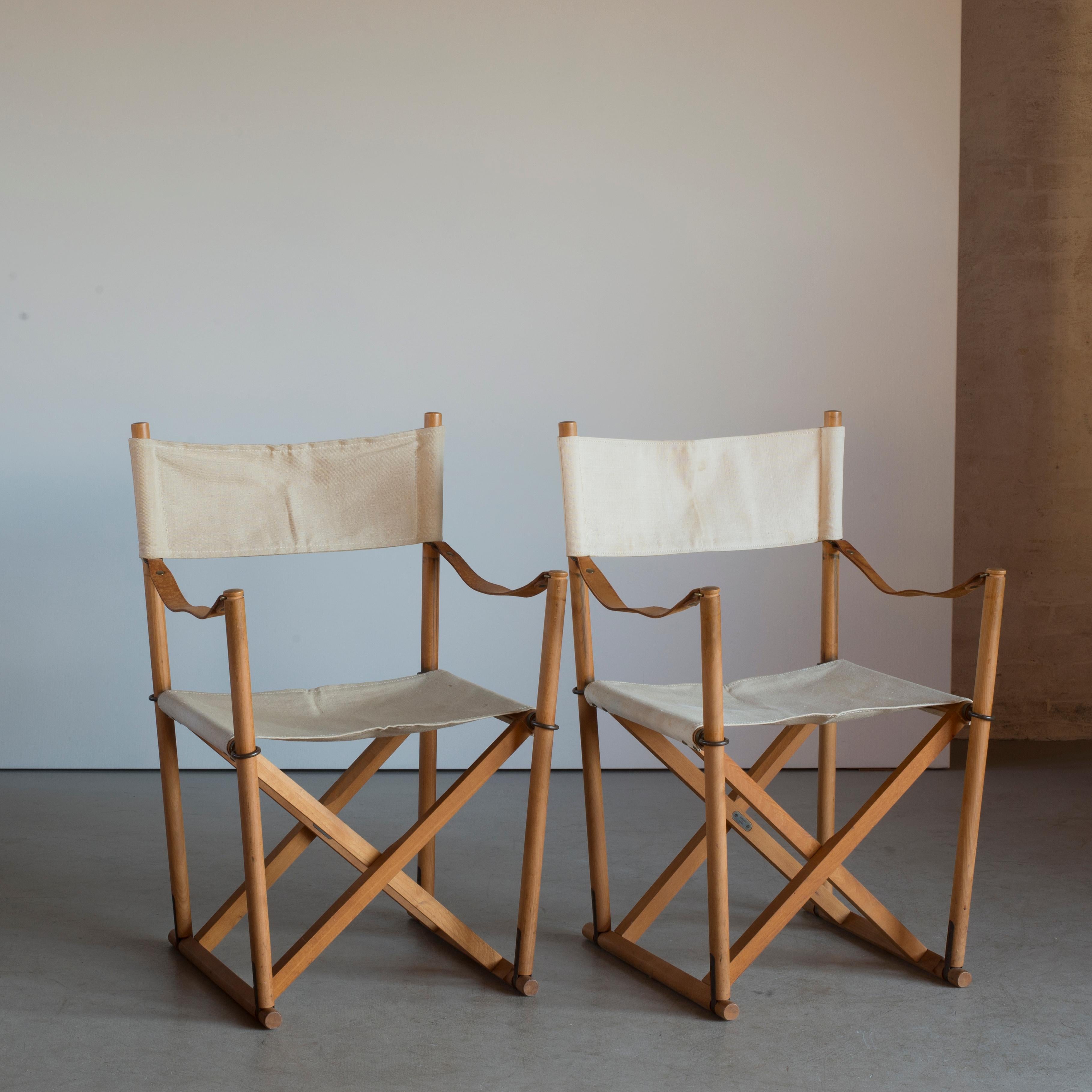 Scandinave moderne Paire de chaises pliantes Mogens Koch pour Interna en vente