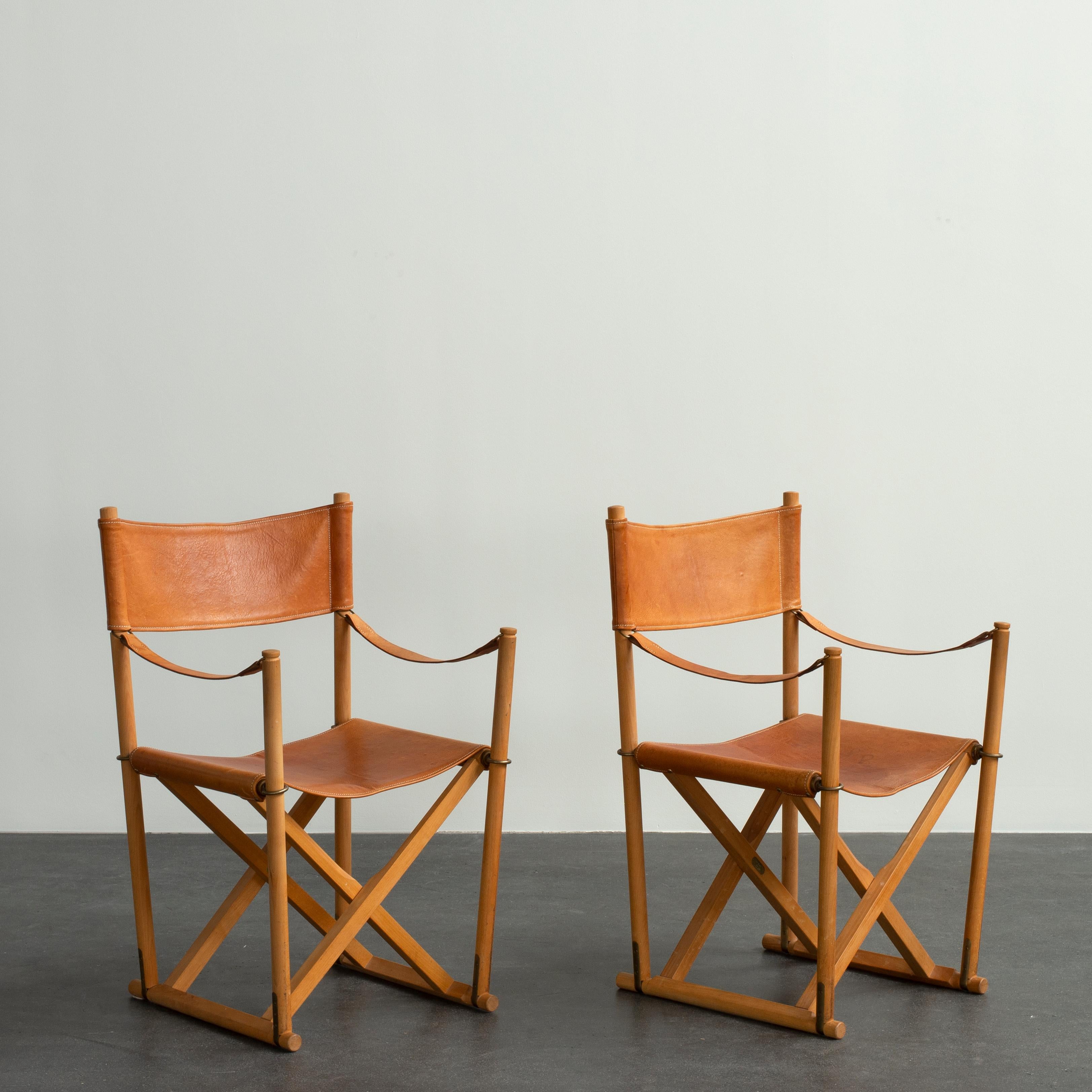 Scandinavian Modern Mogens Koch Pair of Folding Chairs for Rud. Rasmussen