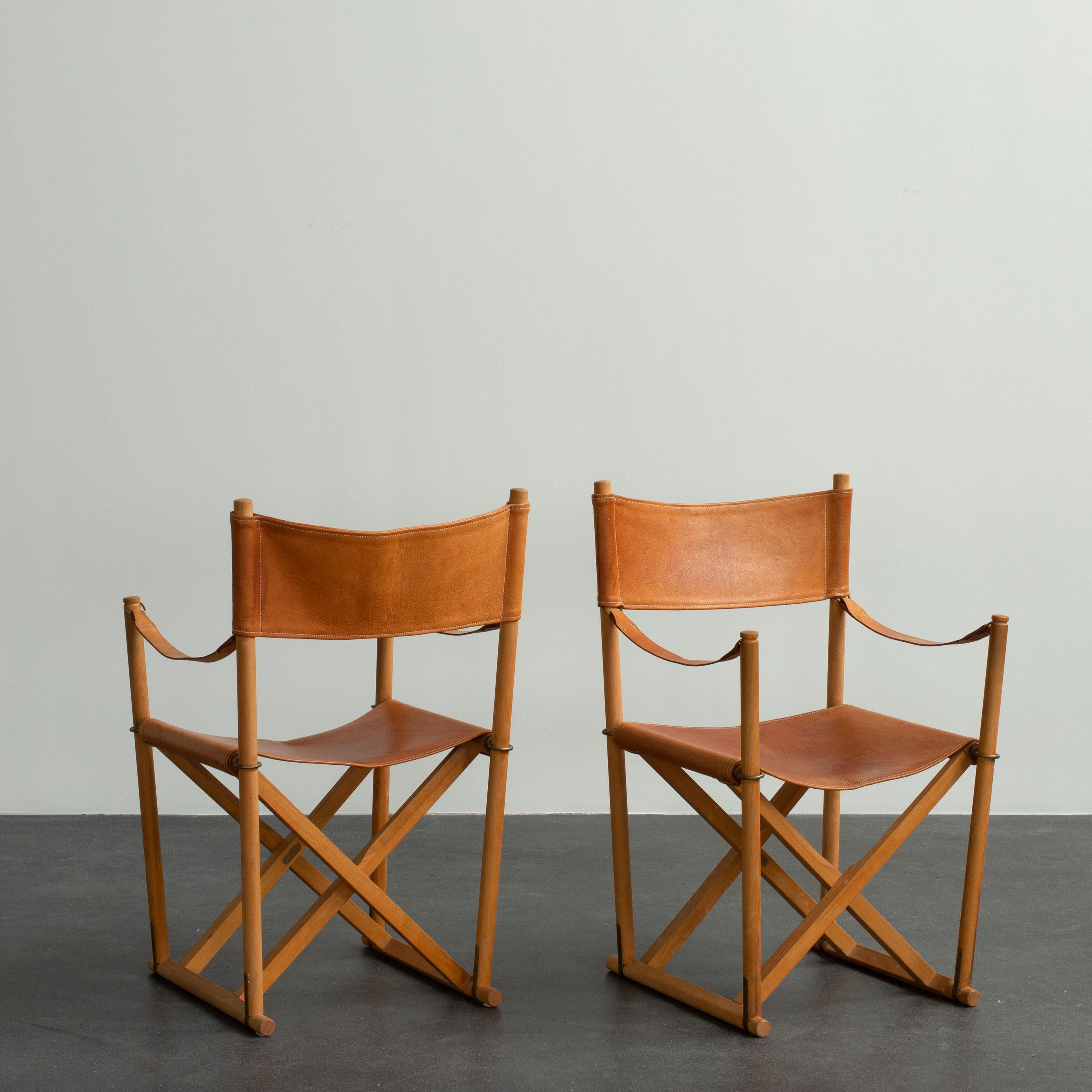Danish Mogens Koch Pair of Folding Chairs for Rud. Rasmussen