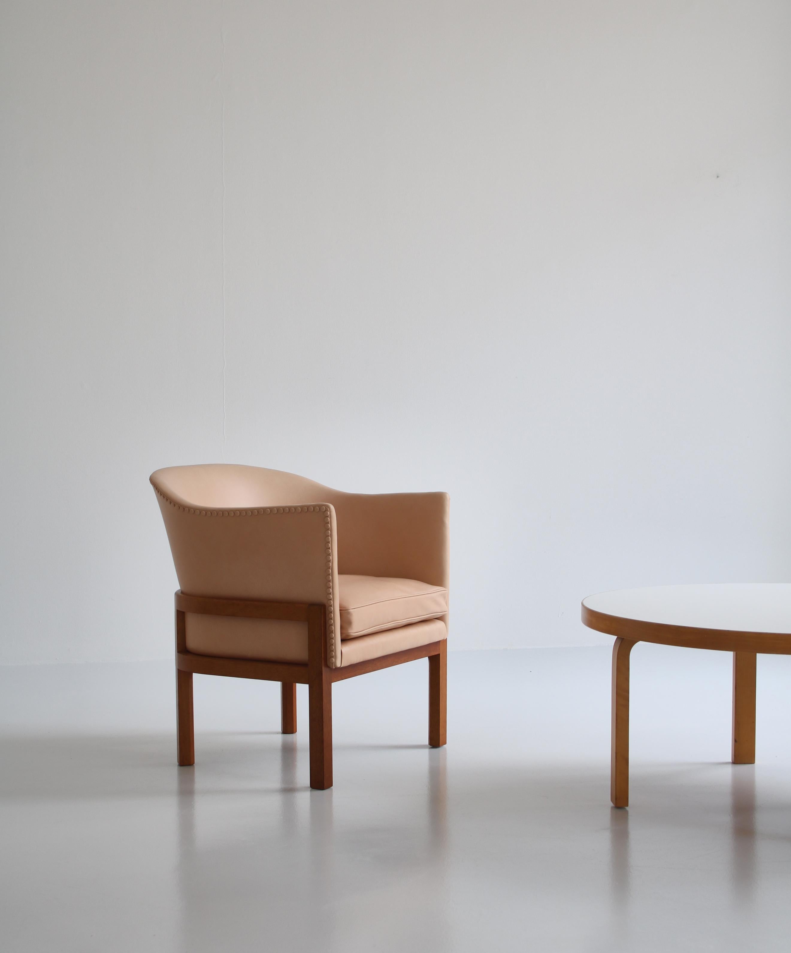 Mogens Koch Pair of Lounge Chairs in Mahogany and Leather, Rud Rasmussen, 1950s For Sale 5