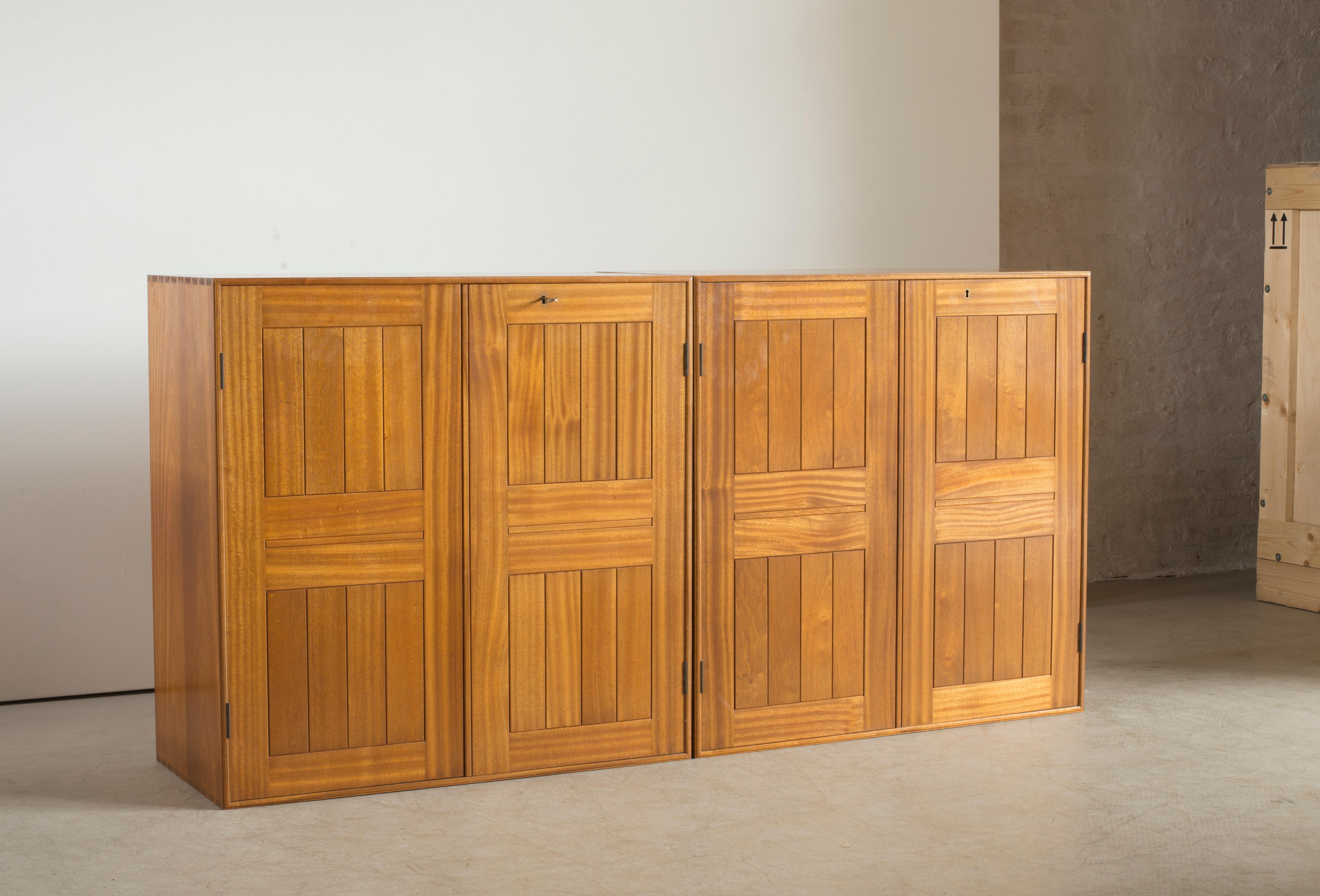 Lacquered Mogens Koch Pair of Mahogany Cabinets for Rud. Rasmussen For Sale