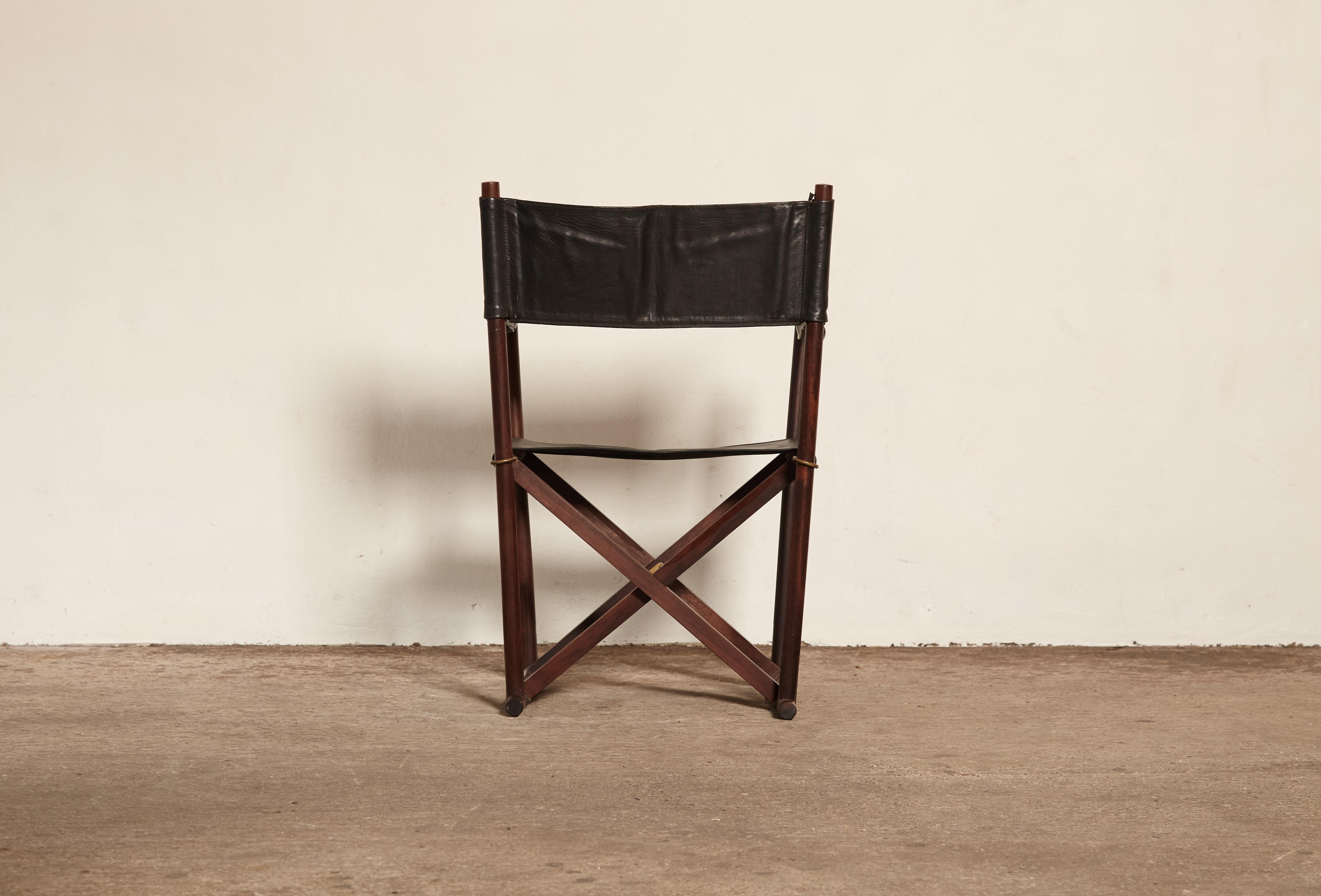 Mogens Koch Rosewood MK-16 Directors / Safari Chair for Interna, Denmark, 1960s In Good Condition In London, GB