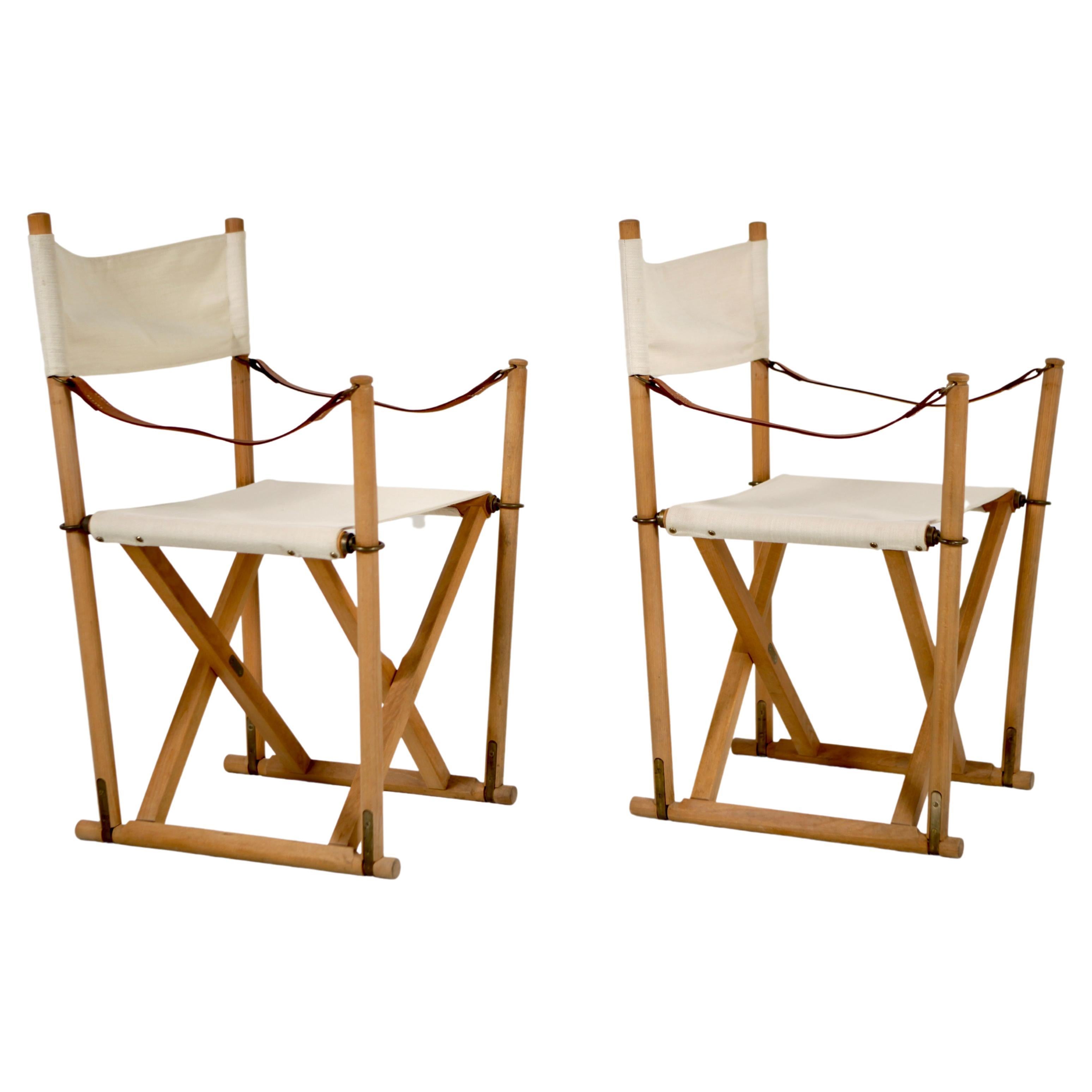 Mogens Koch, Set of 2 "MK-16" Safari Chairs for Rud, Rasmussen, Denmark 1960s