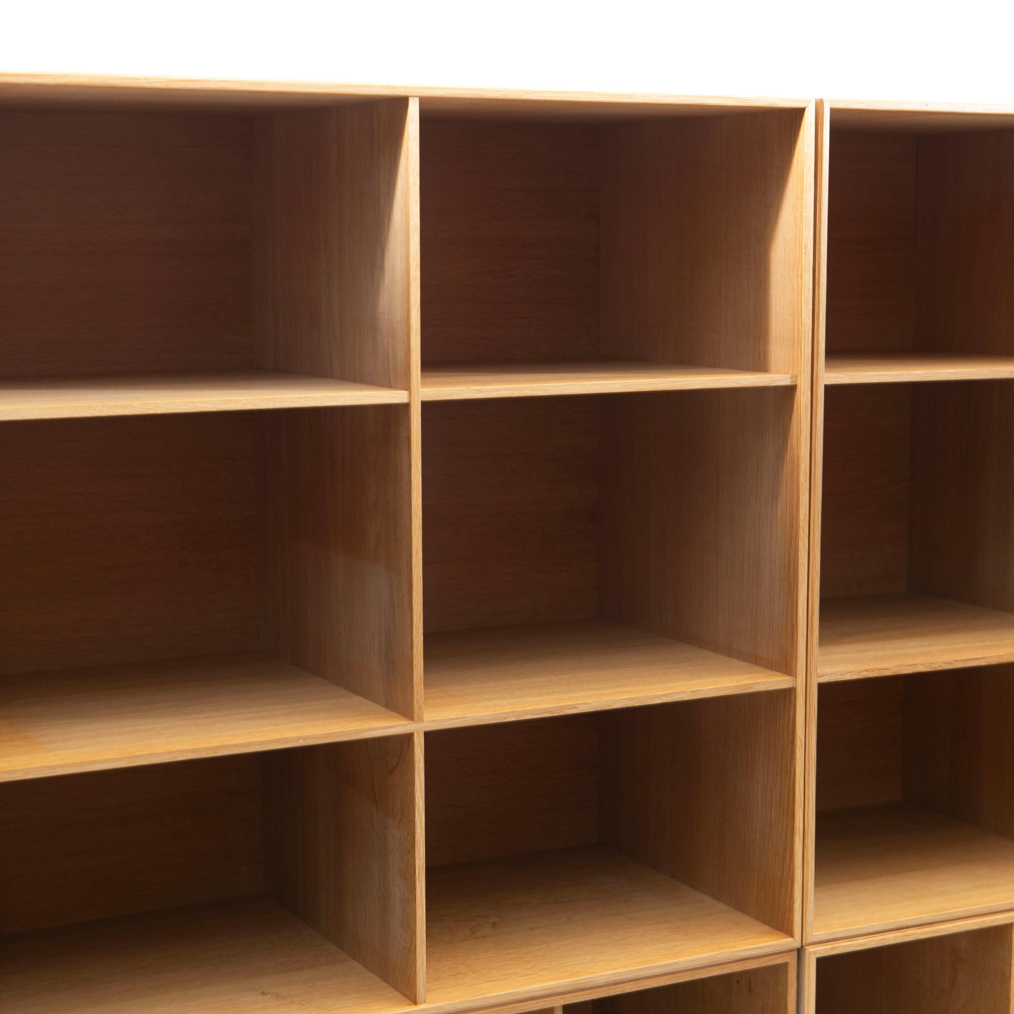 Danish Mogens Koch Set of 4 Oak Bookcases for Rud Rasmussen 75th Anniversary Edition