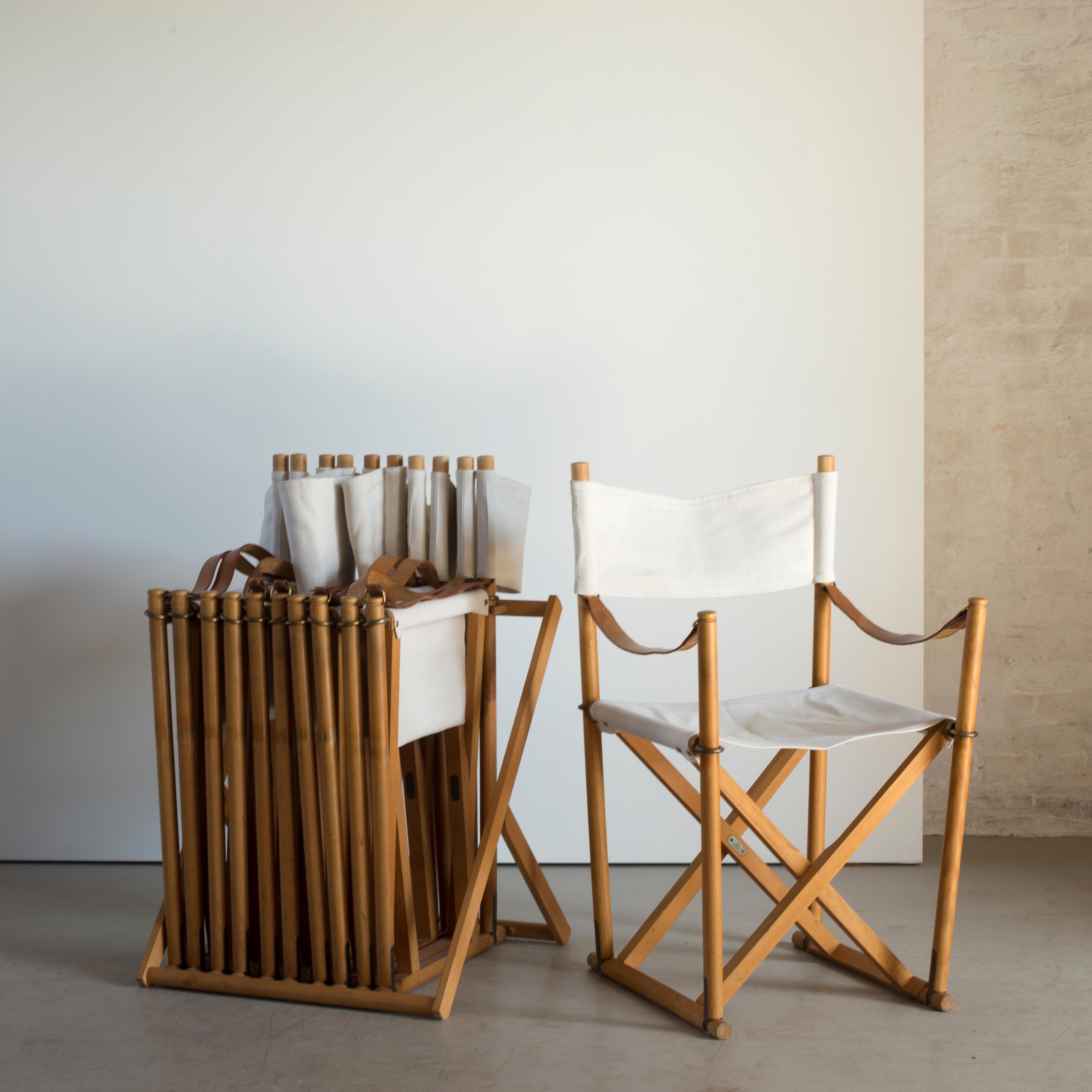 Mogens Koch set of six folding chairs. Executed by Rud. Rasmussen, Copenhagen, Denmark.