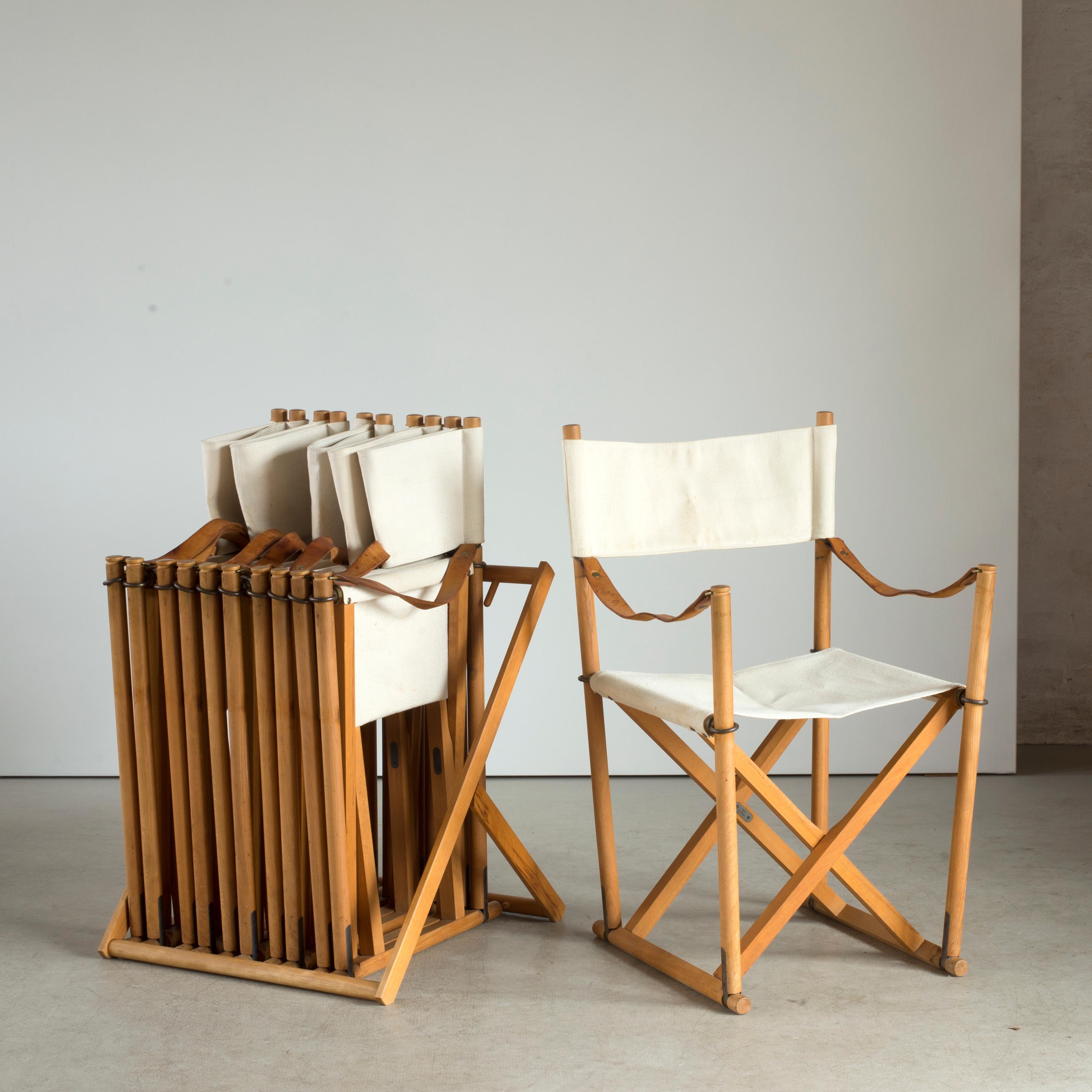 Brass Mogens Koch Set of Six Folding Chairs