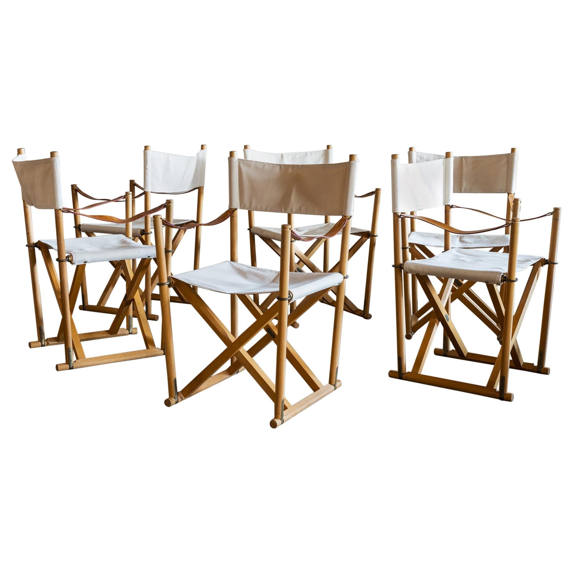 Mogens Koch Set of Six MK16 Folding Chairs for Rud Rasmussen, Denmark, 1950s