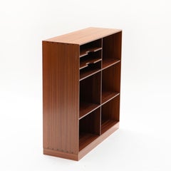 Mogens Koch Solid Mahogany Bookcase with Magazine Holders by Rud Rasmussen, Denm