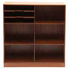 Mogens Koch Librería de caoba maciza con revisteros de Rud Rasmussen, Denm