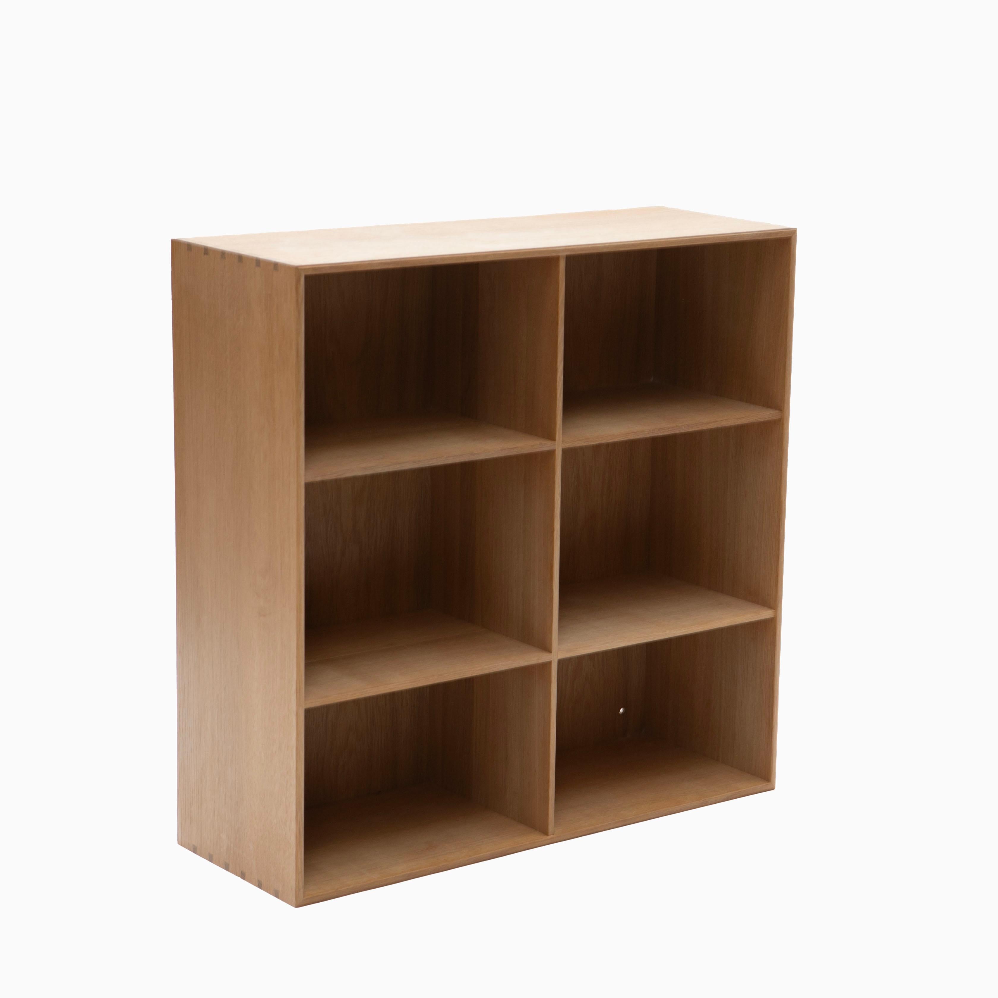 Scandinavian Modern Mogens Koch Solid Oak 6-Compartment Modular Bookcase by Rud Rasmussen Denmark