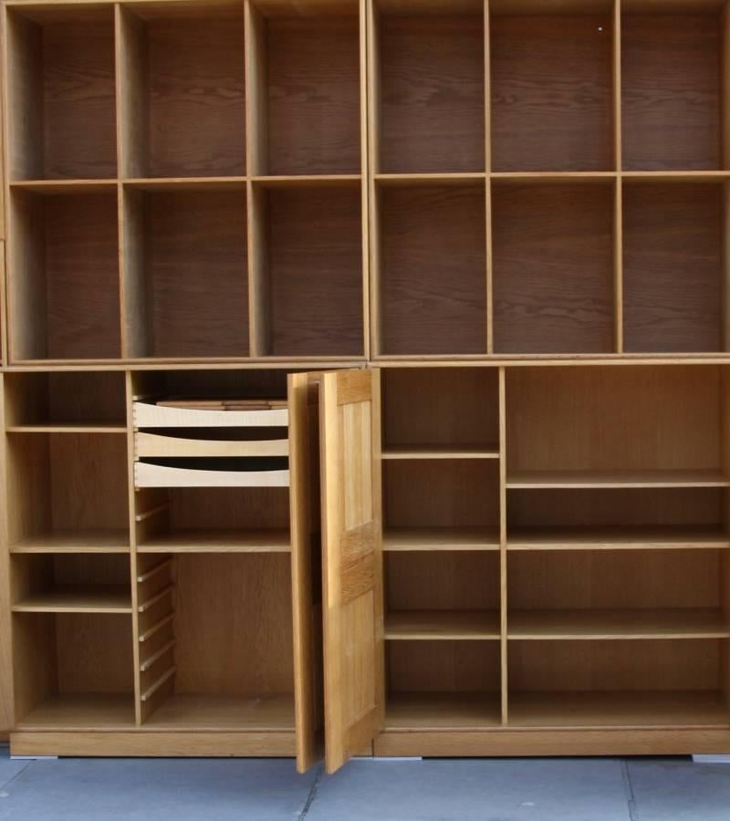 Mogens Koch Wall System Set of Oak Bookshelves and Cabinet 1