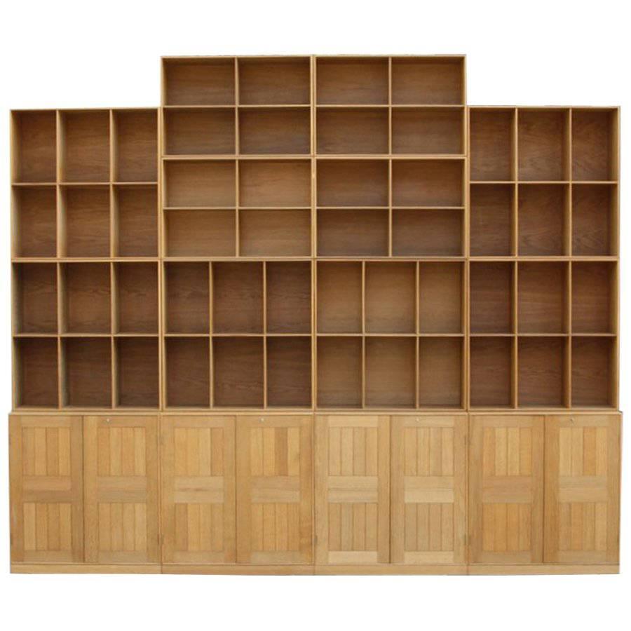 Mogens Koch Wall System Set of Oak Bookshelves and Cabinet