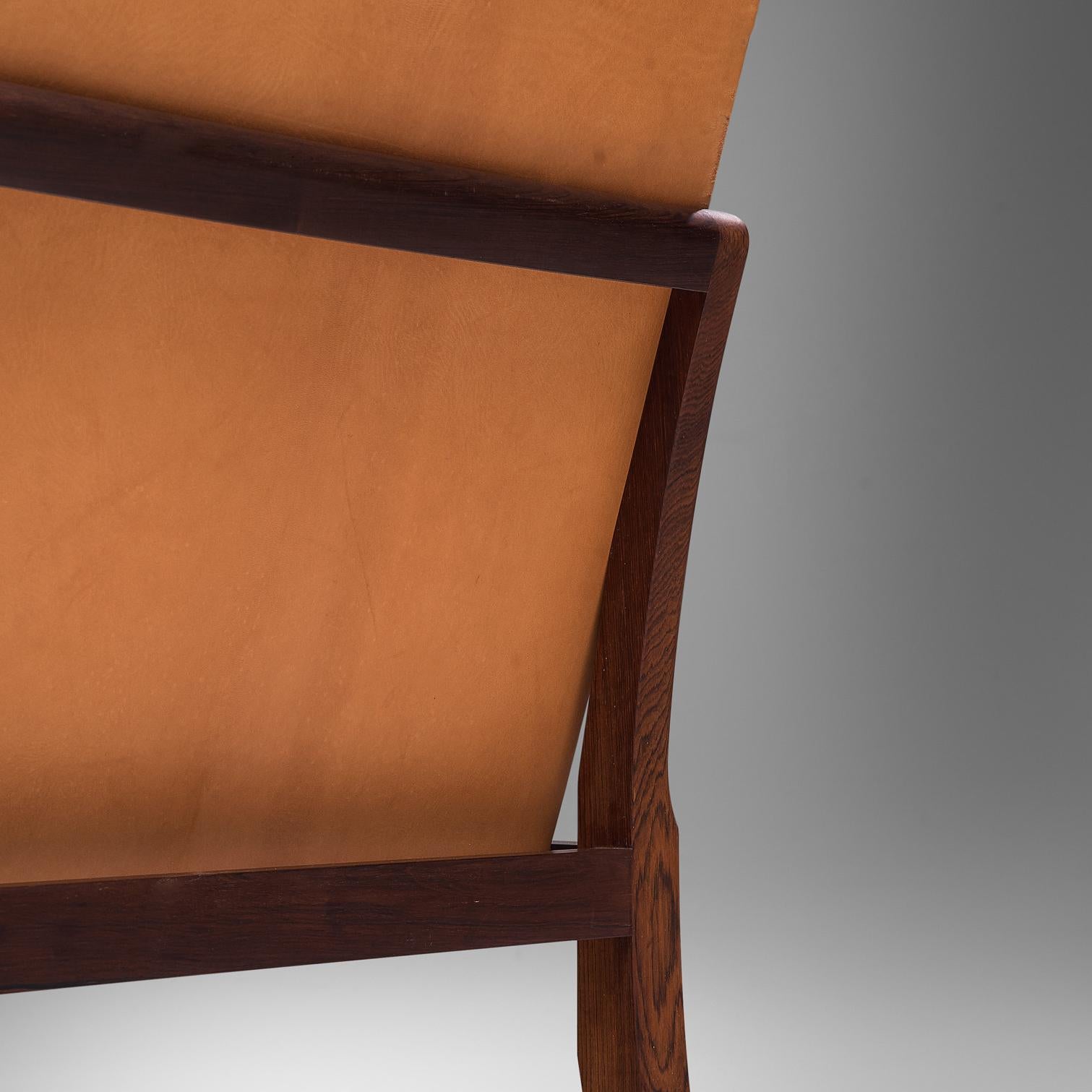 Mogens Koch Wingback Chair and Ottoman in Cognac Leather 1