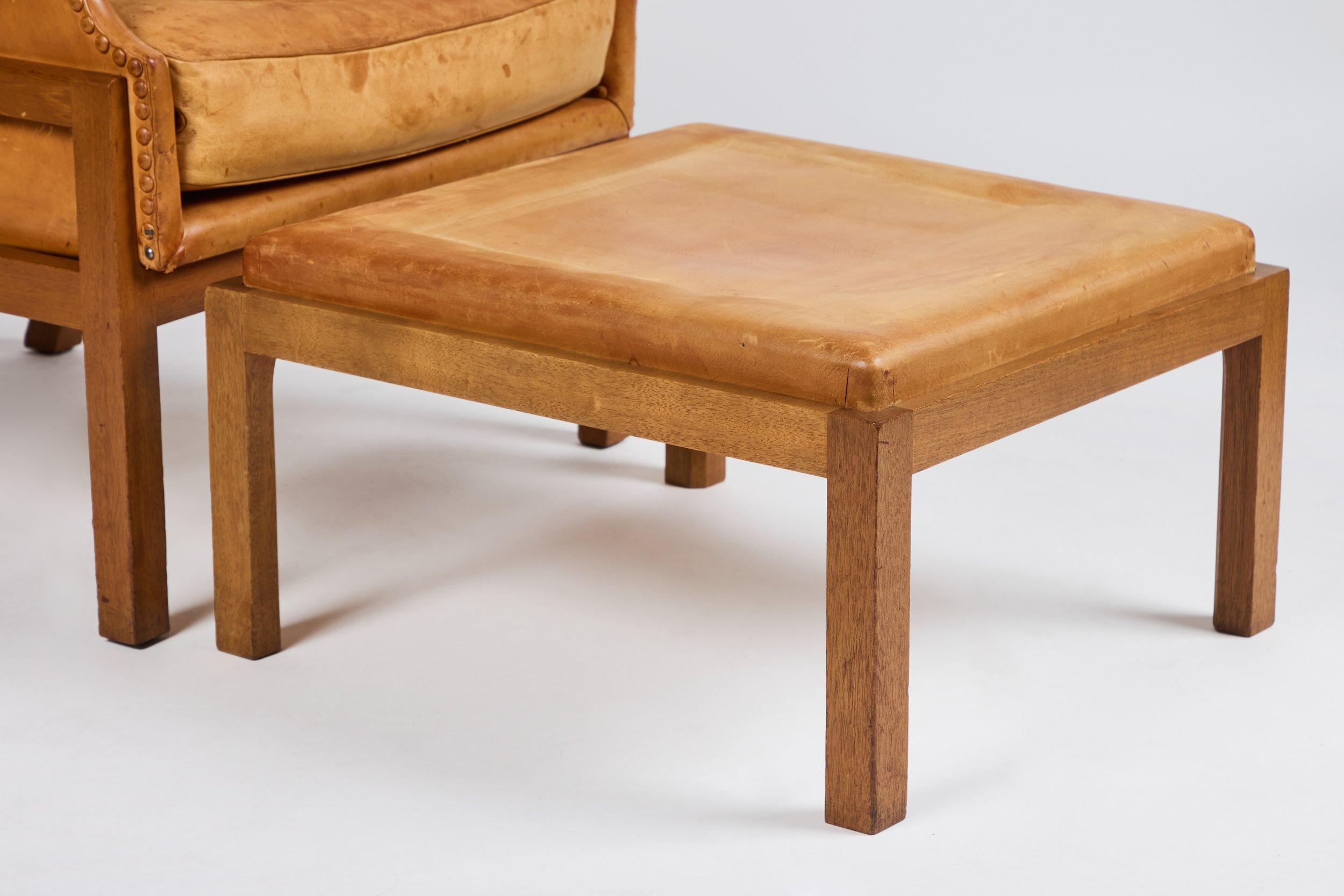 Mogens Koch Wingback Chairs and Ottomans For Sale 8